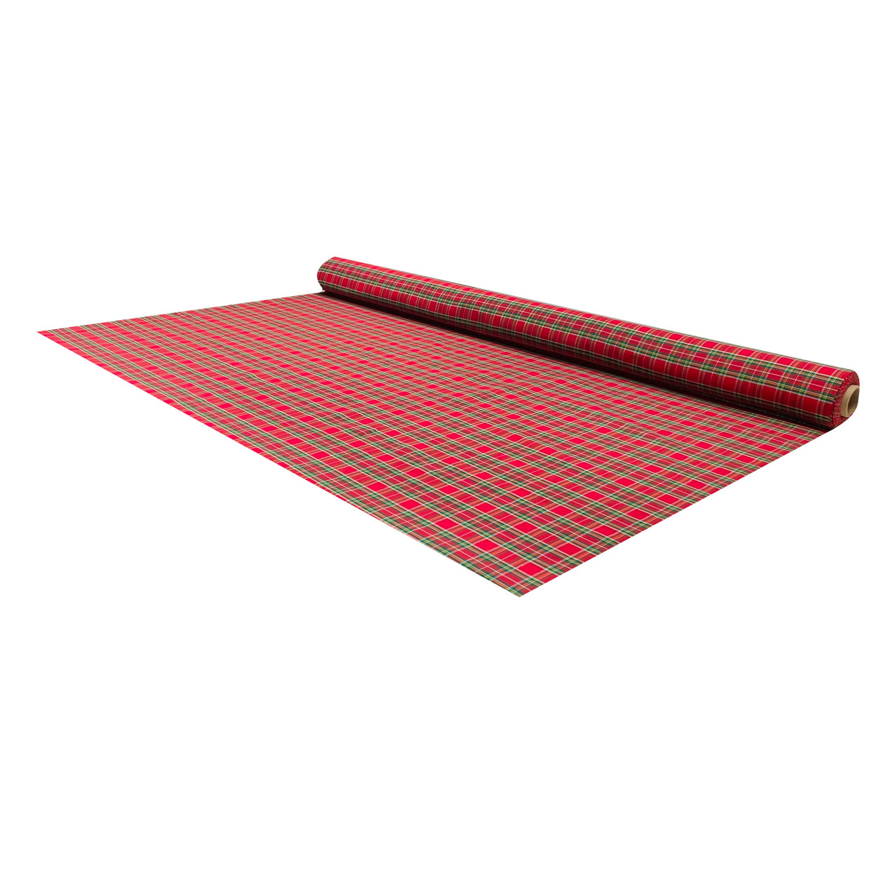 Tessuto Tartan Lurex Mini Scozzese Rosso Verde Image