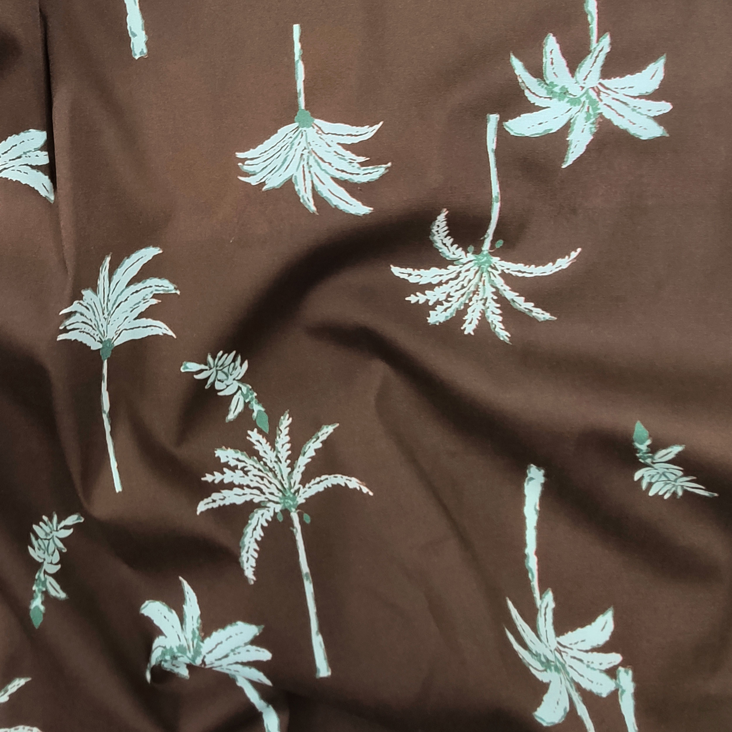 Baumwollstoff Braun Palm Fantasy