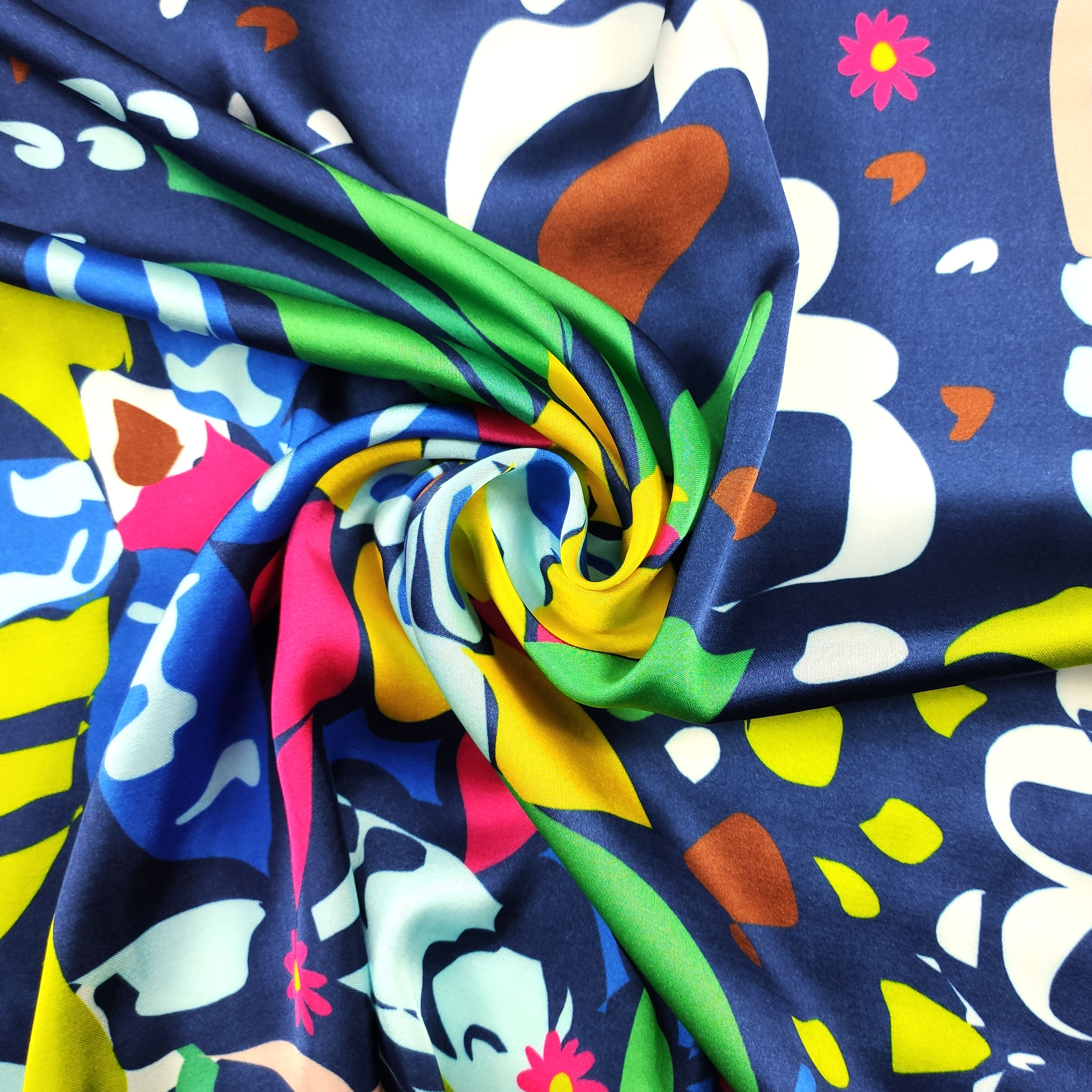 Viscose Silk Natural Floral