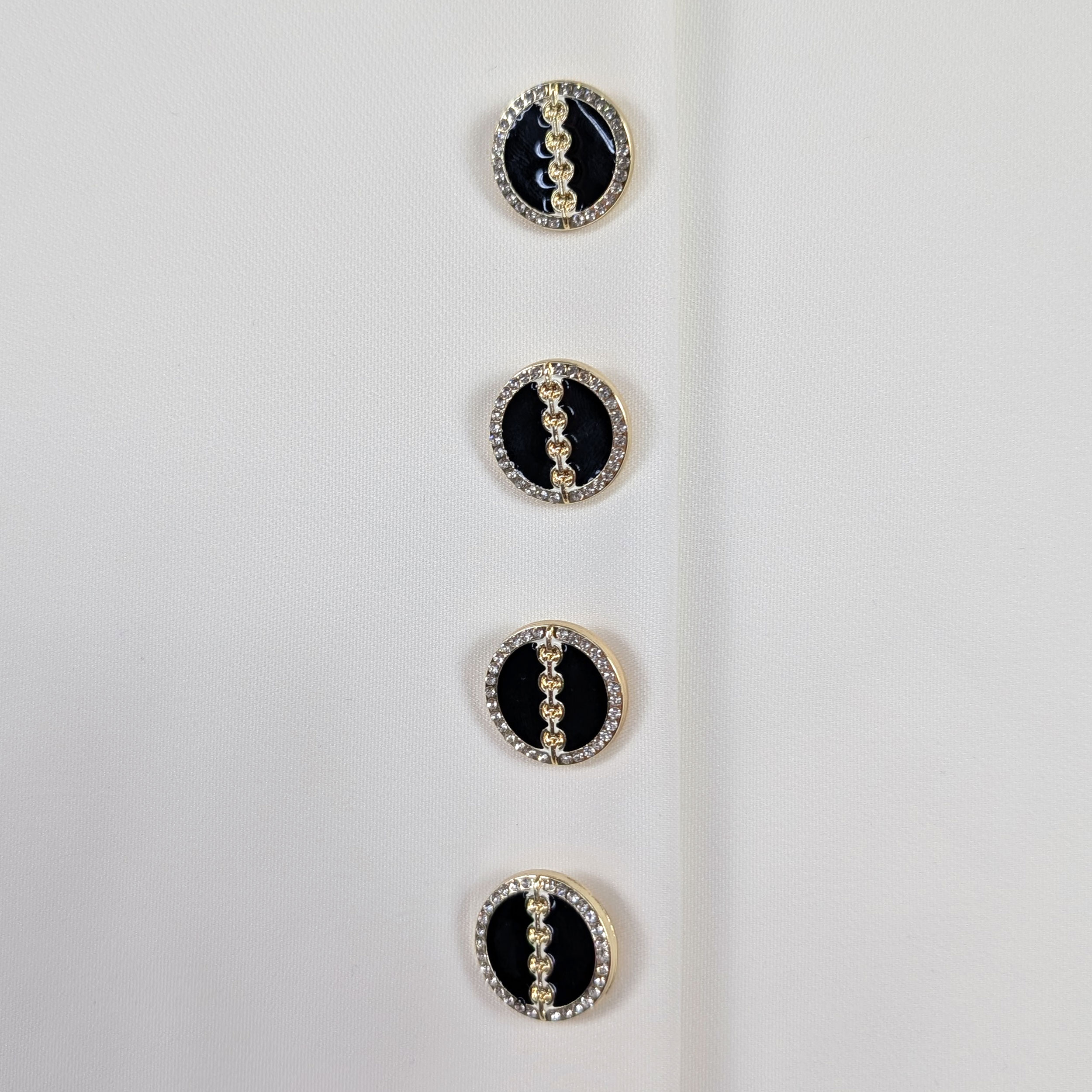 Elegant Rhinestone Button Black Image