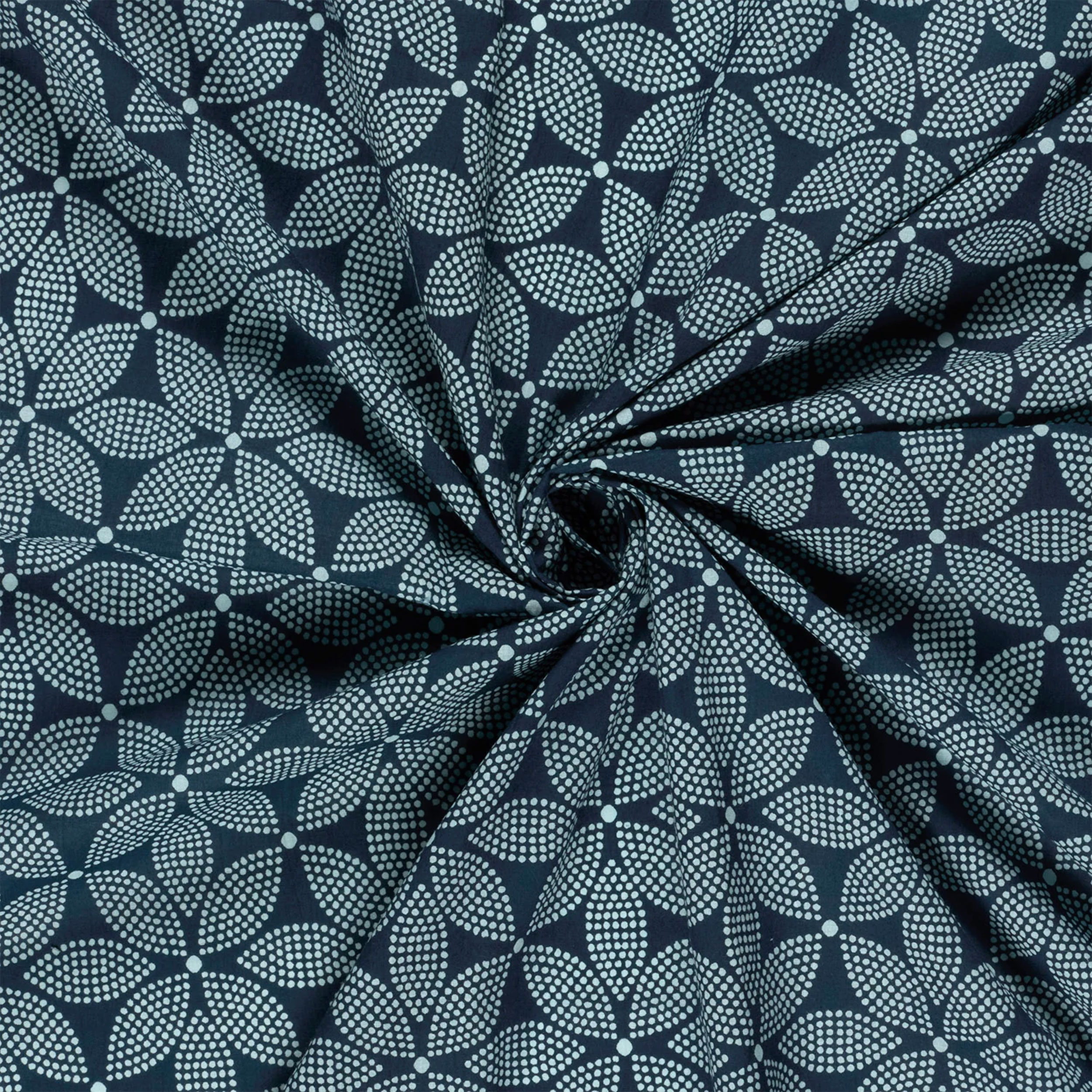 Batik Flower Pattern Cotton Blue Image