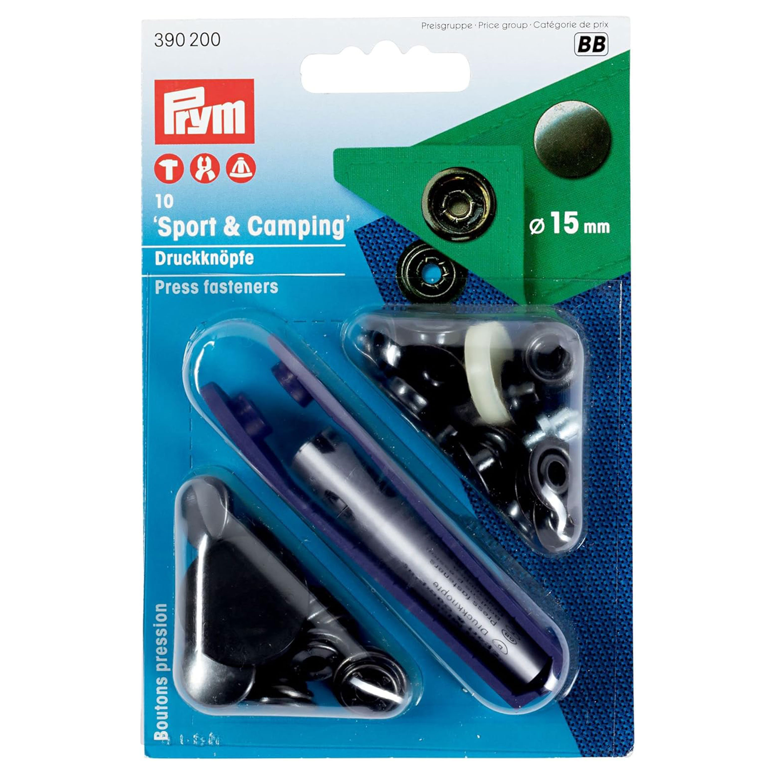 Prym Press studs 15 mm Black