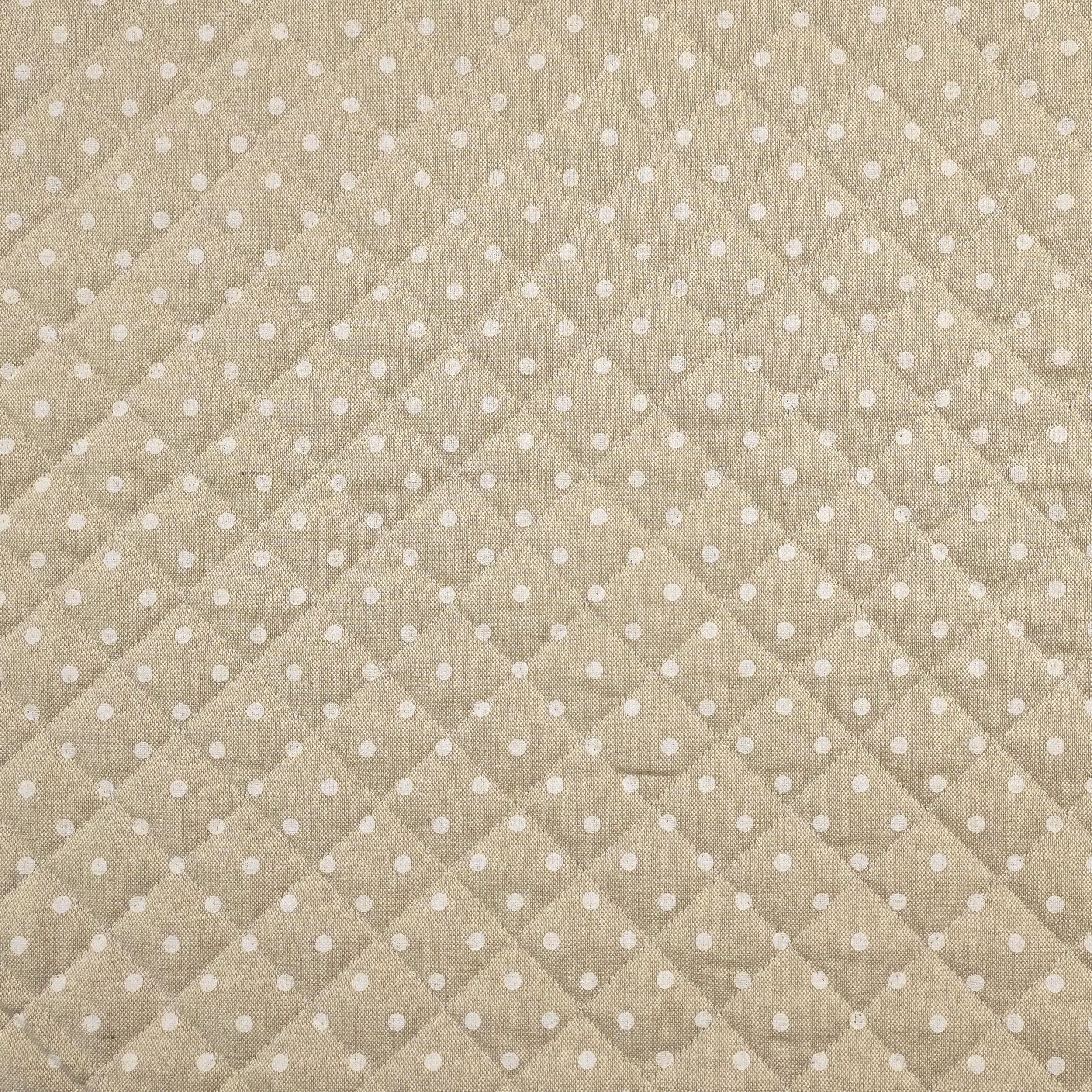White Polka Dot Quilted Fabric