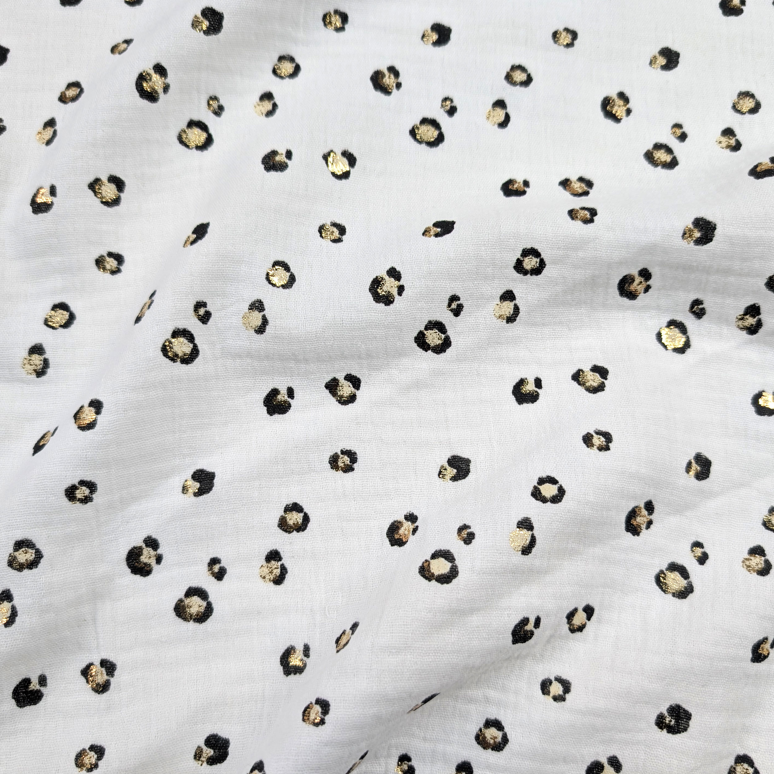 Double Gauze Cotton Muslin Gold Spotted Image