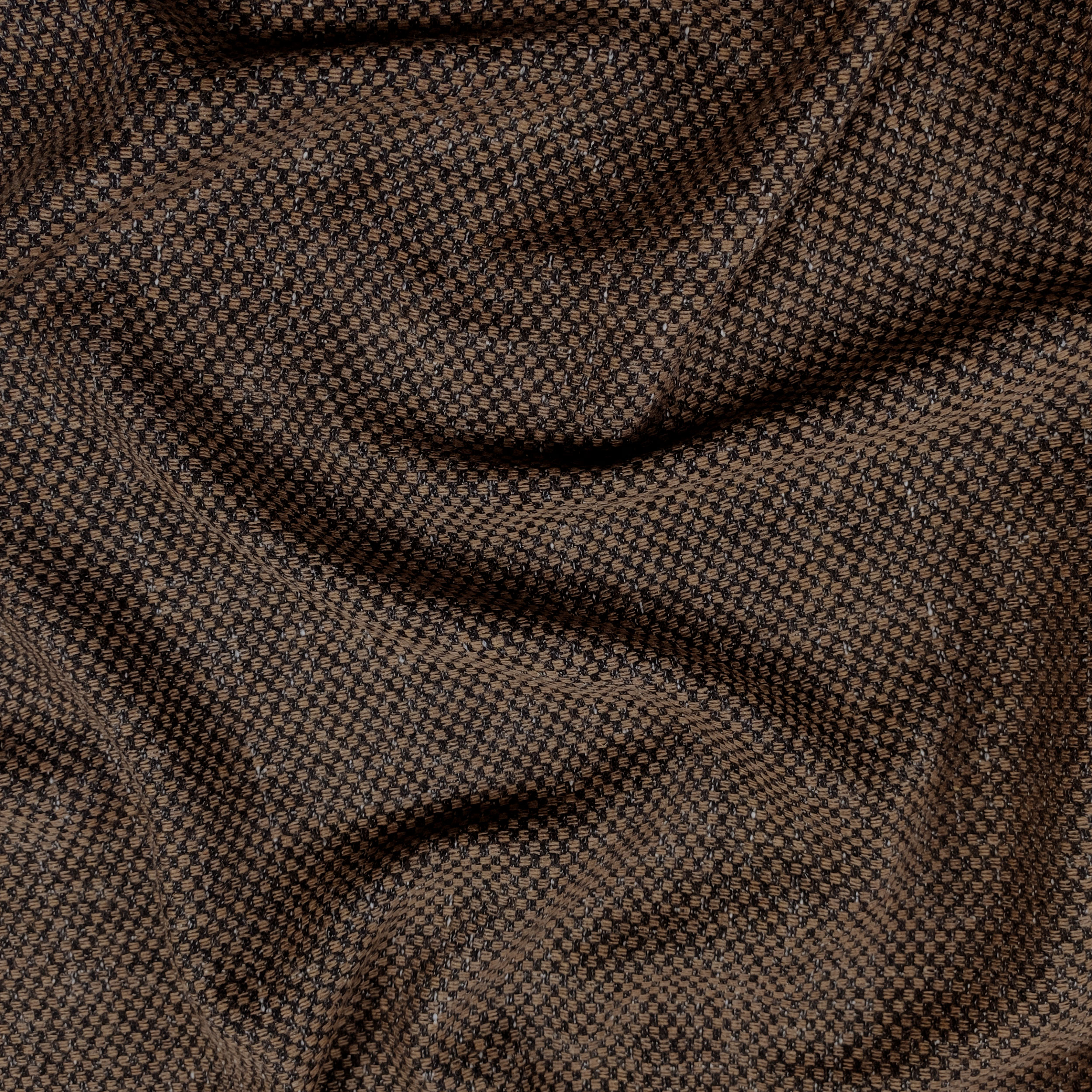 Tissu de coton mélangé à carreaux camel