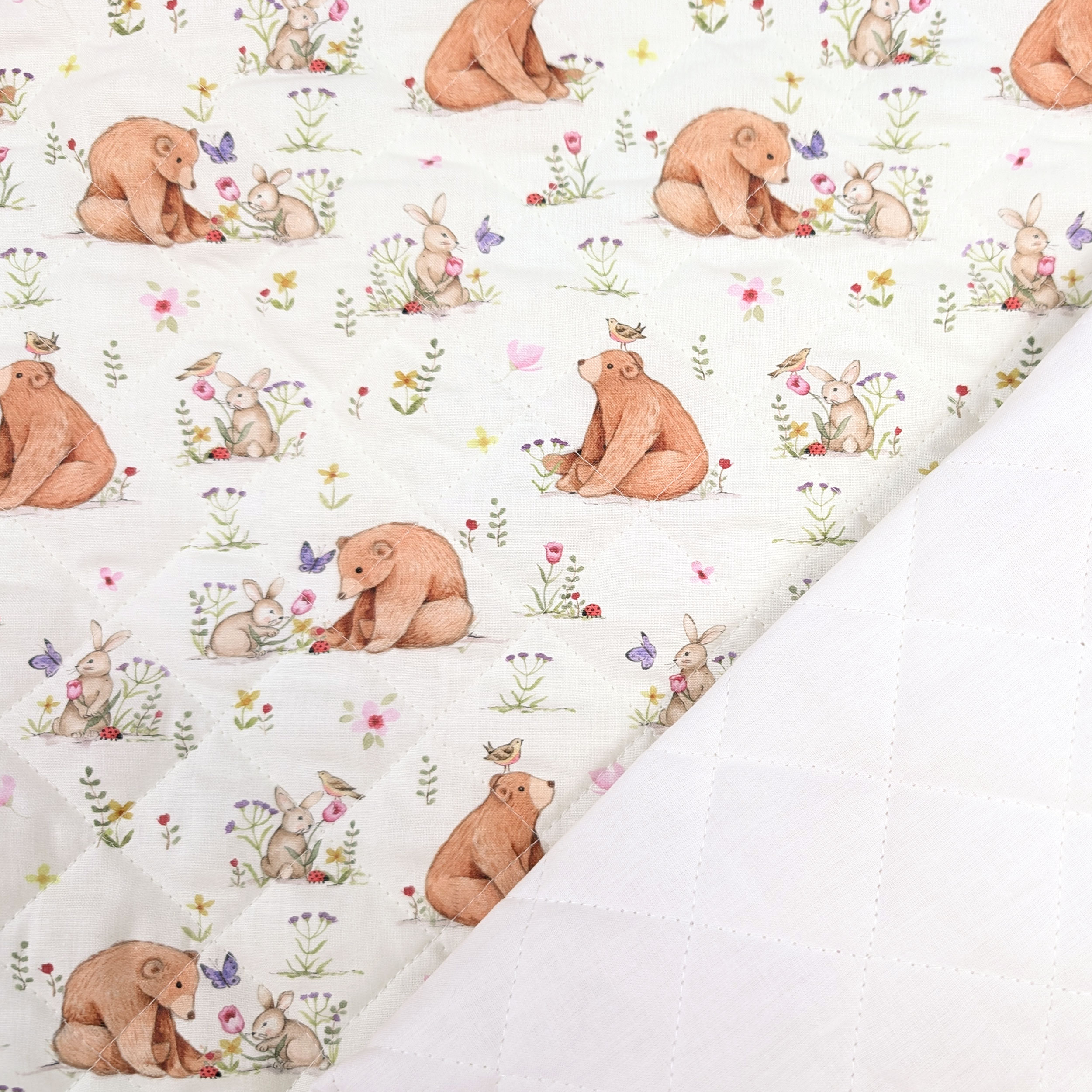 Quilted Fabric Bears and Rabbits Image
