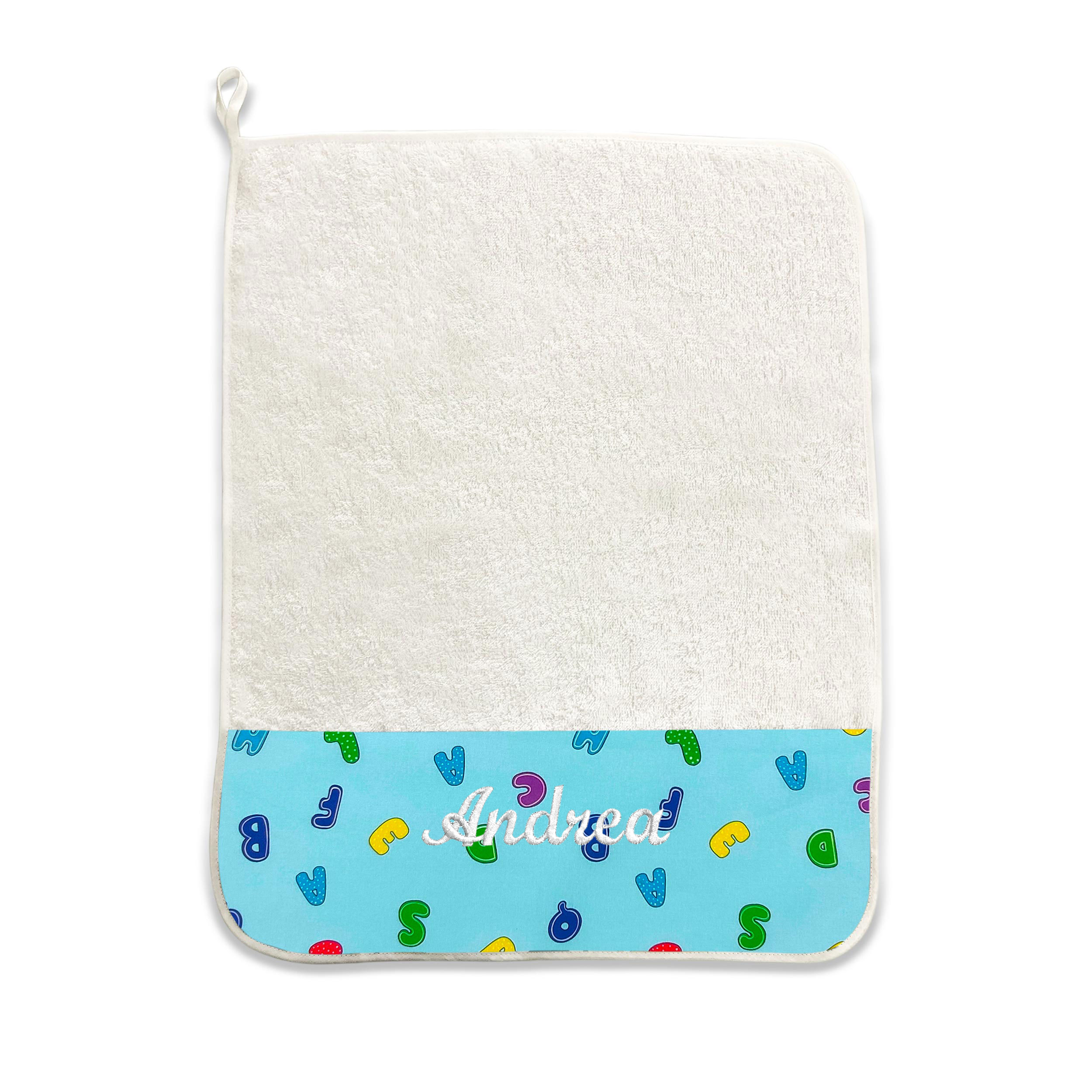 Alphabet Towel Light Blue Background Image