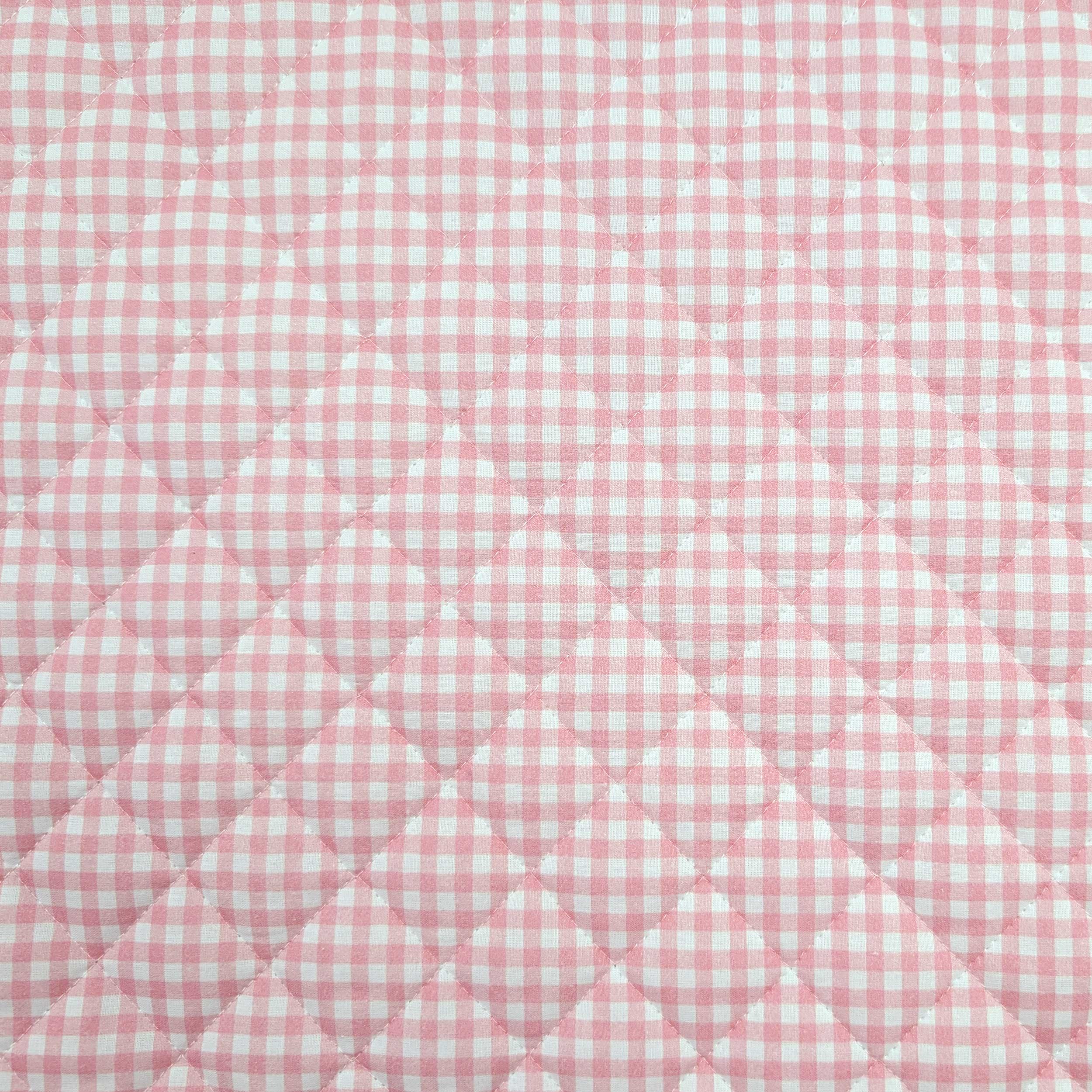 Funda de cuna a cuadros rosa Image