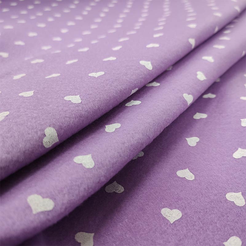 Soft Thin Felt - White Hearts Image