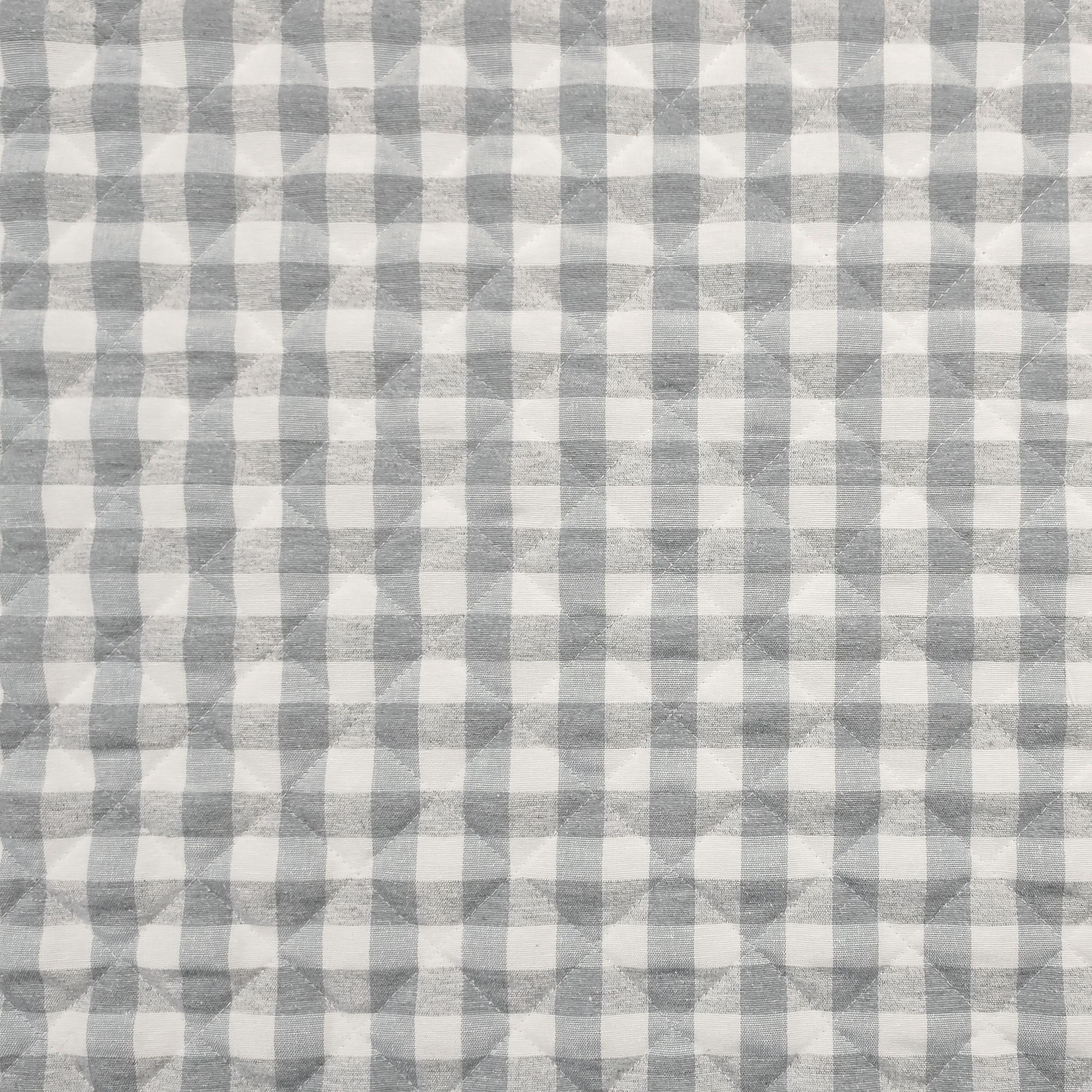 Light Grey Quilted Check Fabric