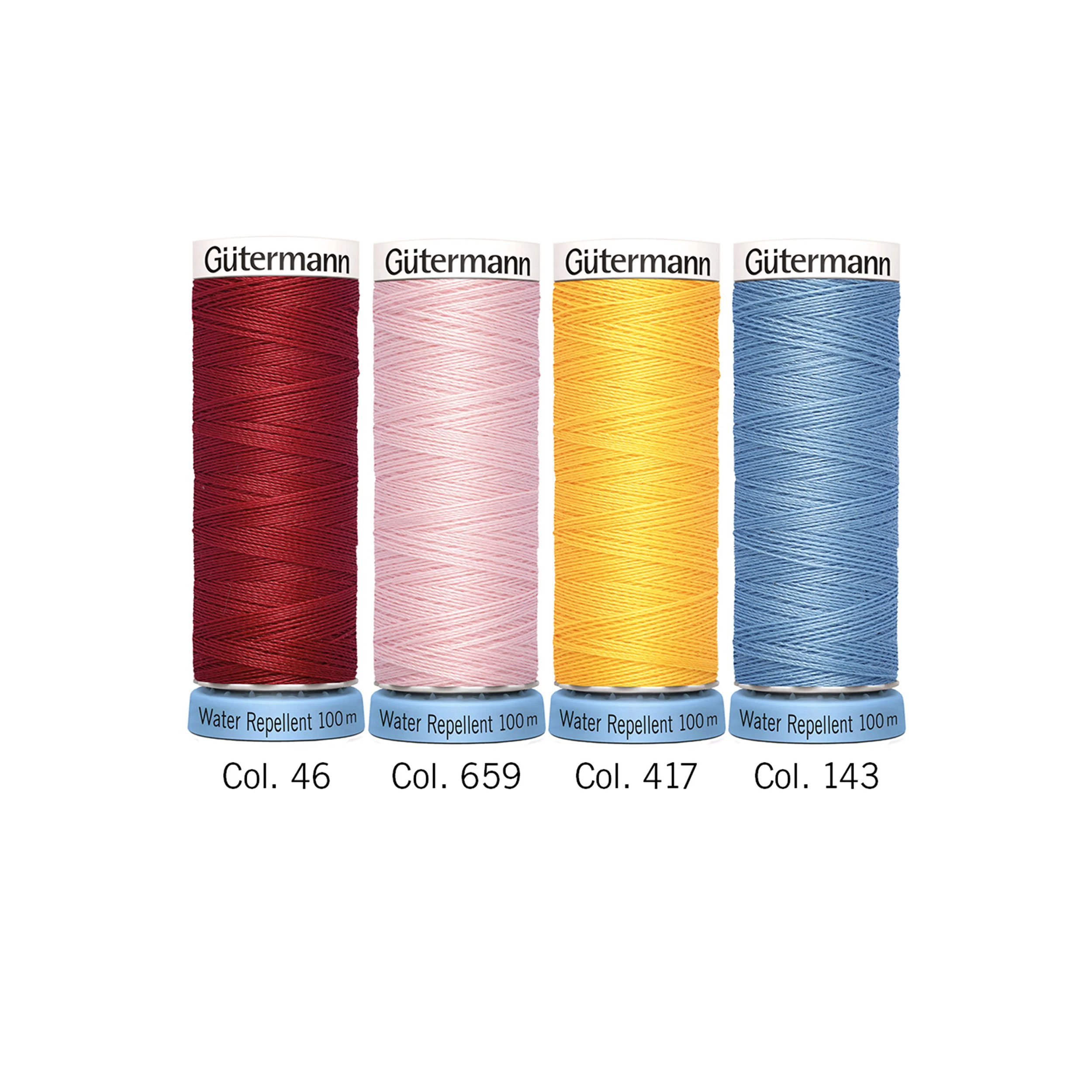 Gutermann Set of 4 Spools of Water-Repellent Seam Thread 100 m Image