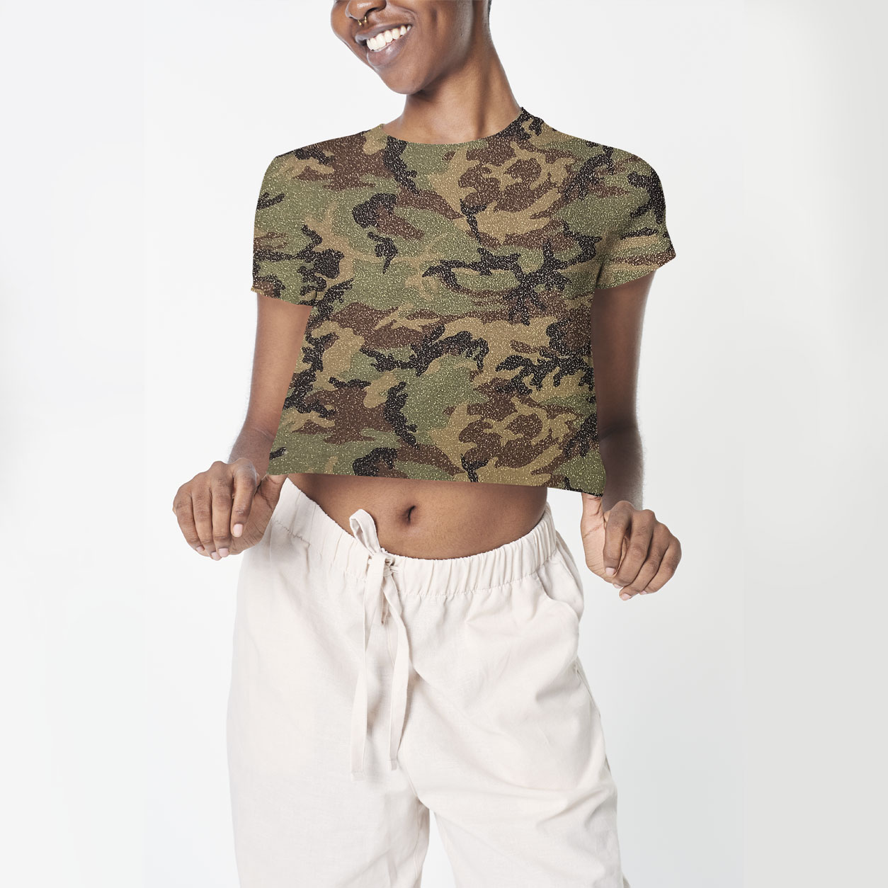 Satin de coton militaire enduit de lurex Image