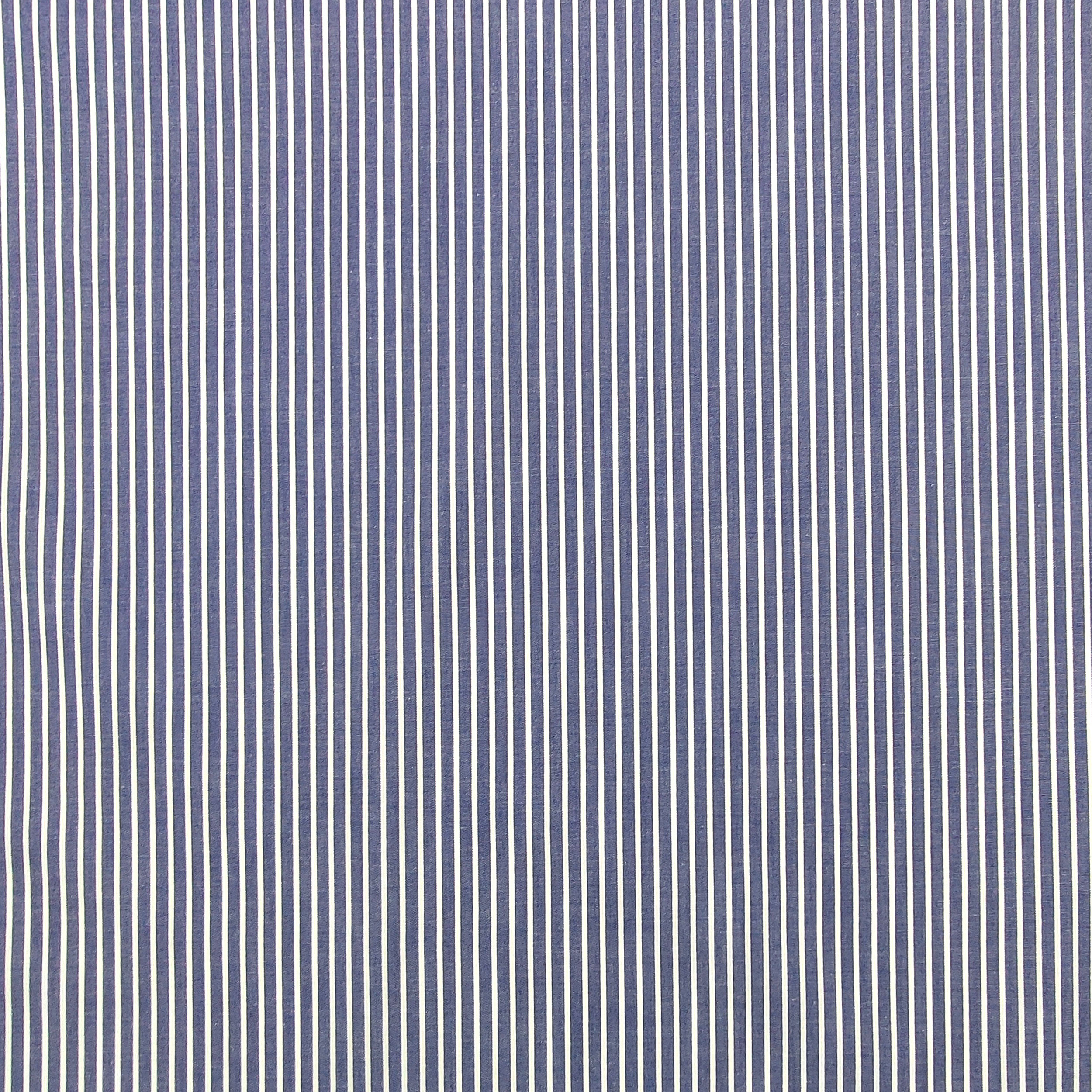 Algodón Azul Rayas Blancas para Camisas