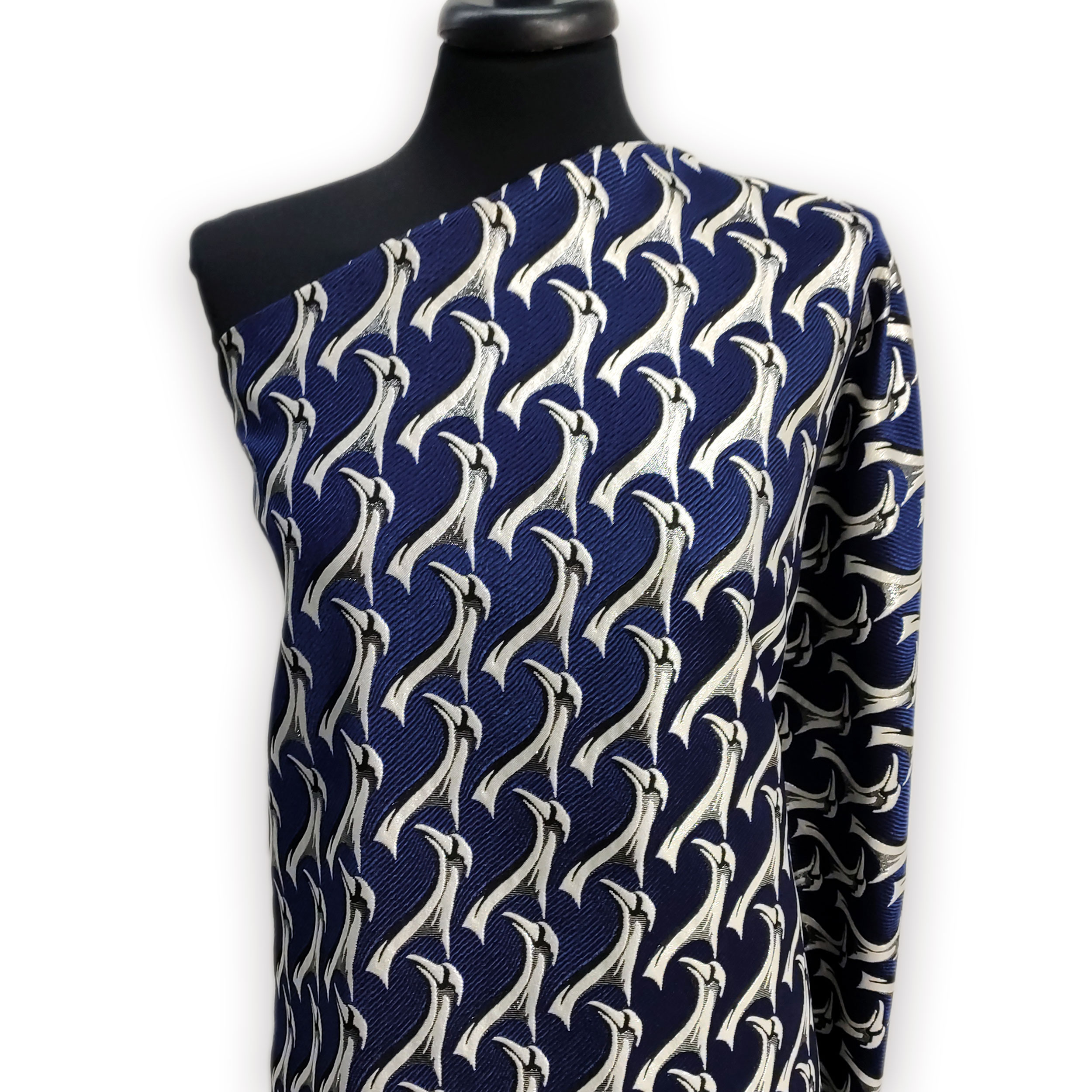 Brocade Fantasy High Fashion Blue and Silver Lurex Image