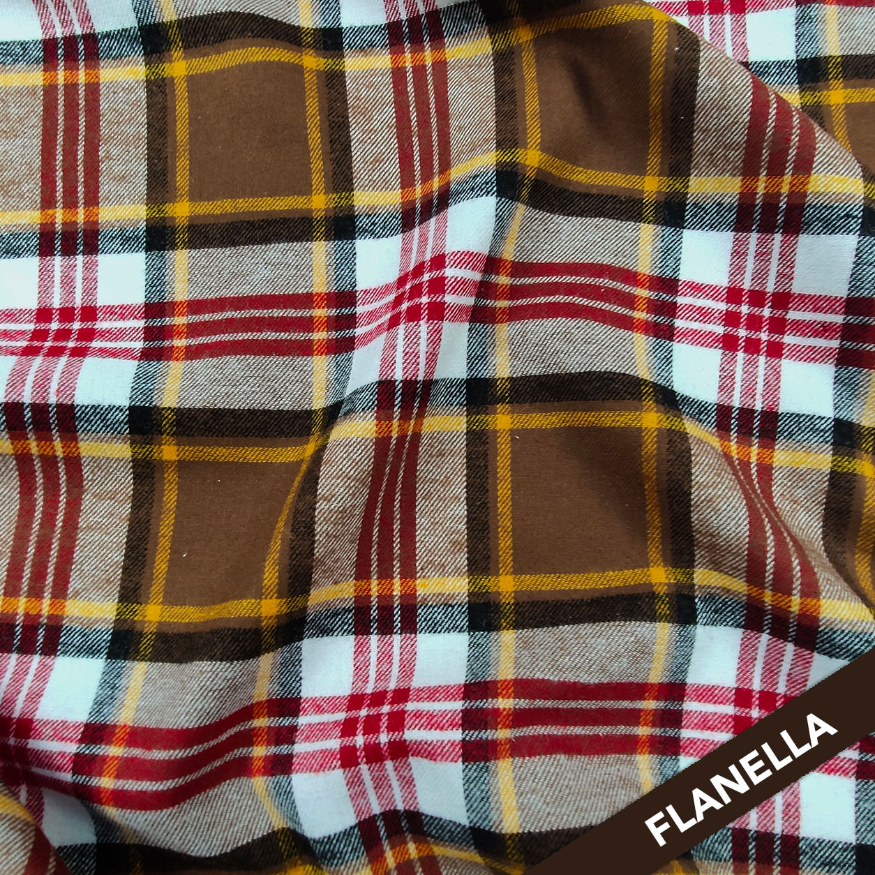 Tissu de flanelle écossaise jaune noisette