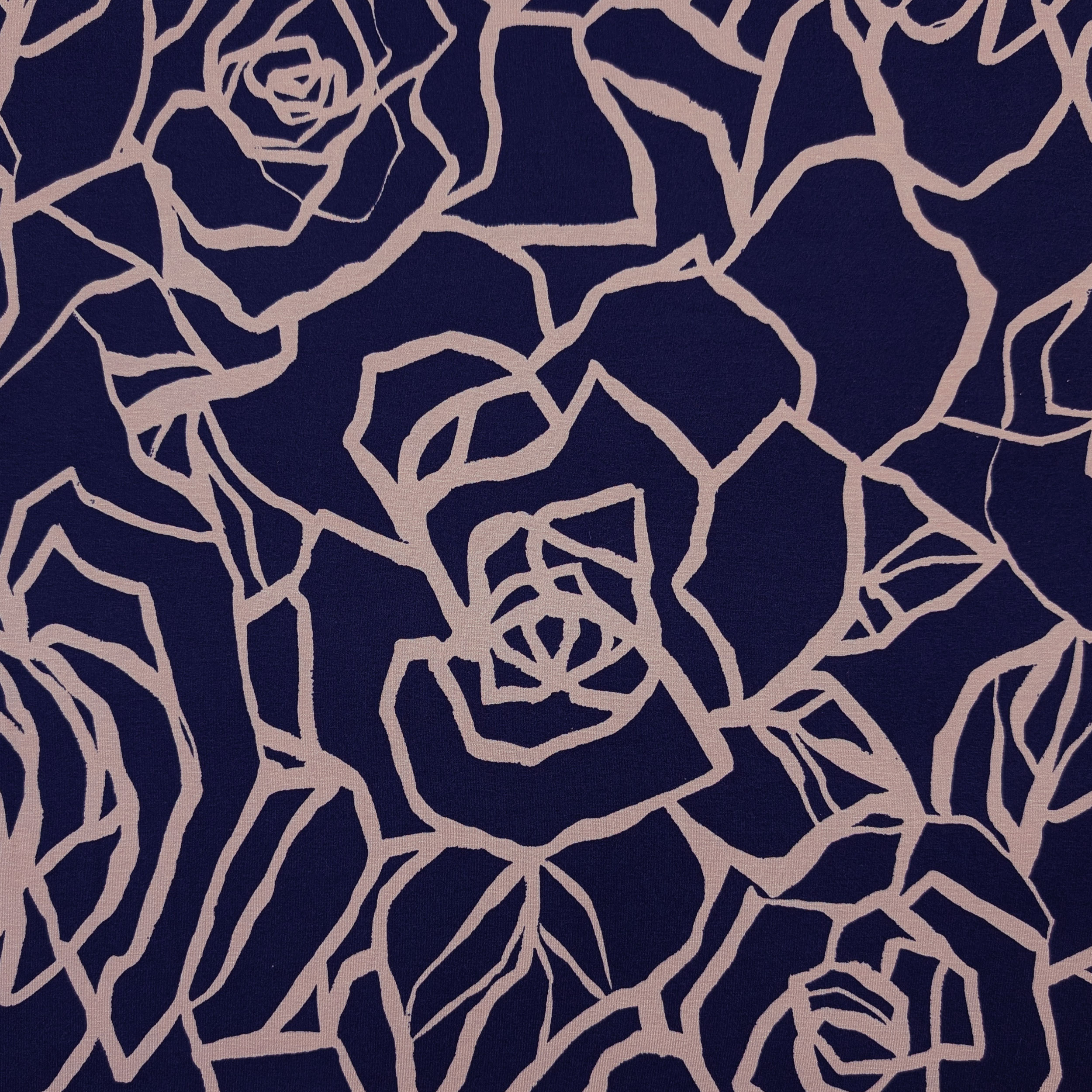Viscose Jersey Blue Rose Large Image