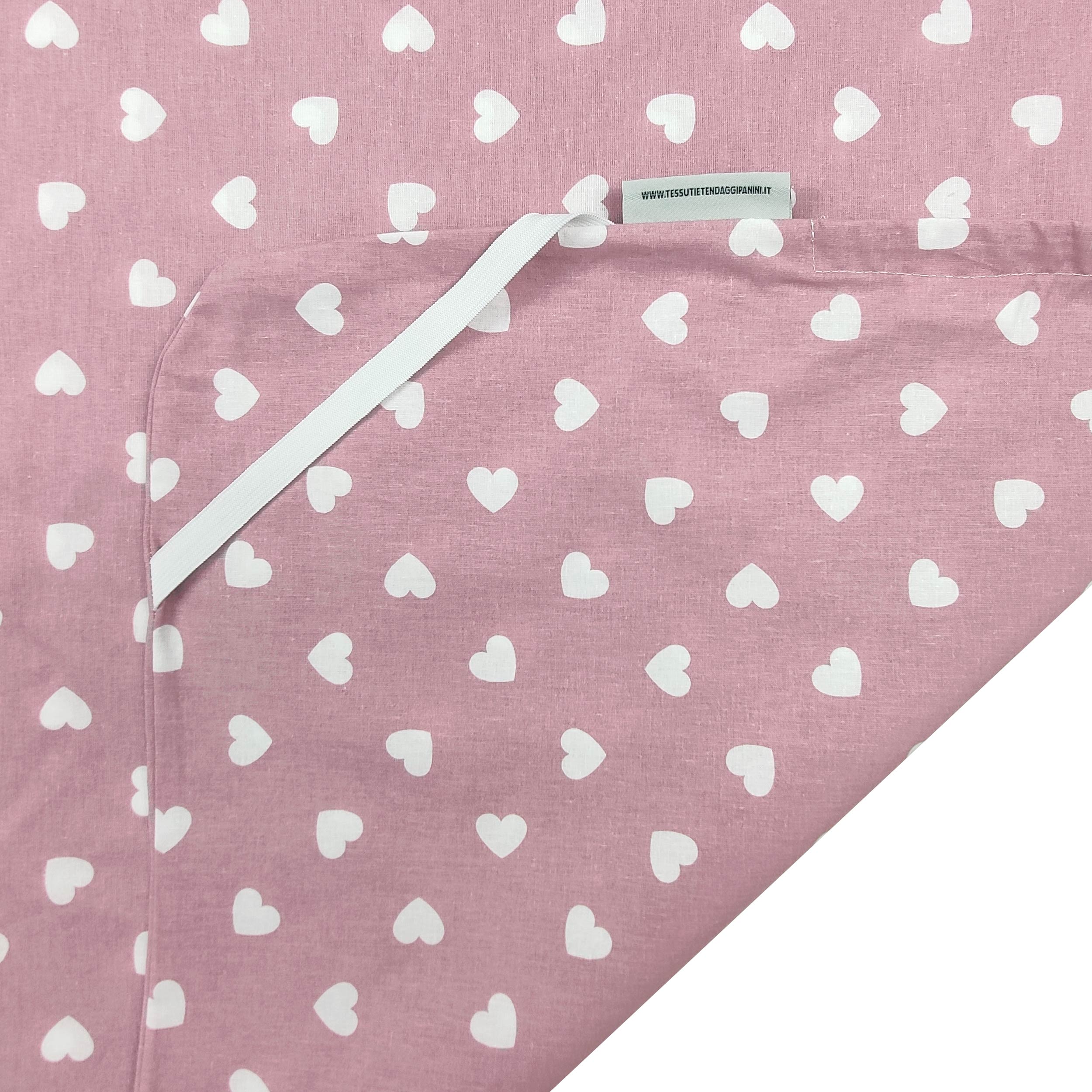 Summer Sleeping Bag White Hearts with Antique Pink Background Image