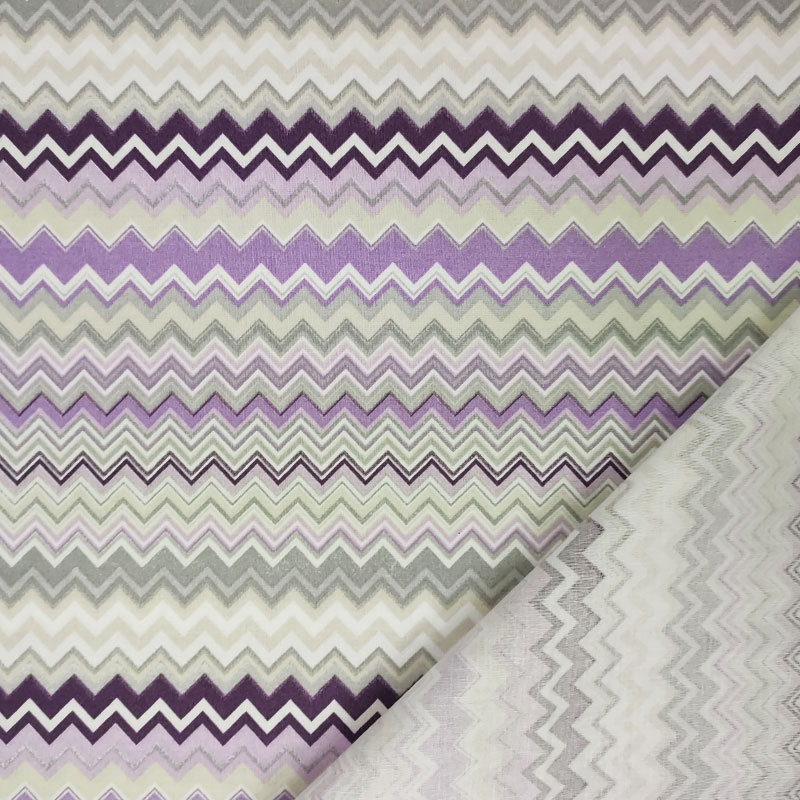 Tissu de coton Zig Zag Tones de violet Image