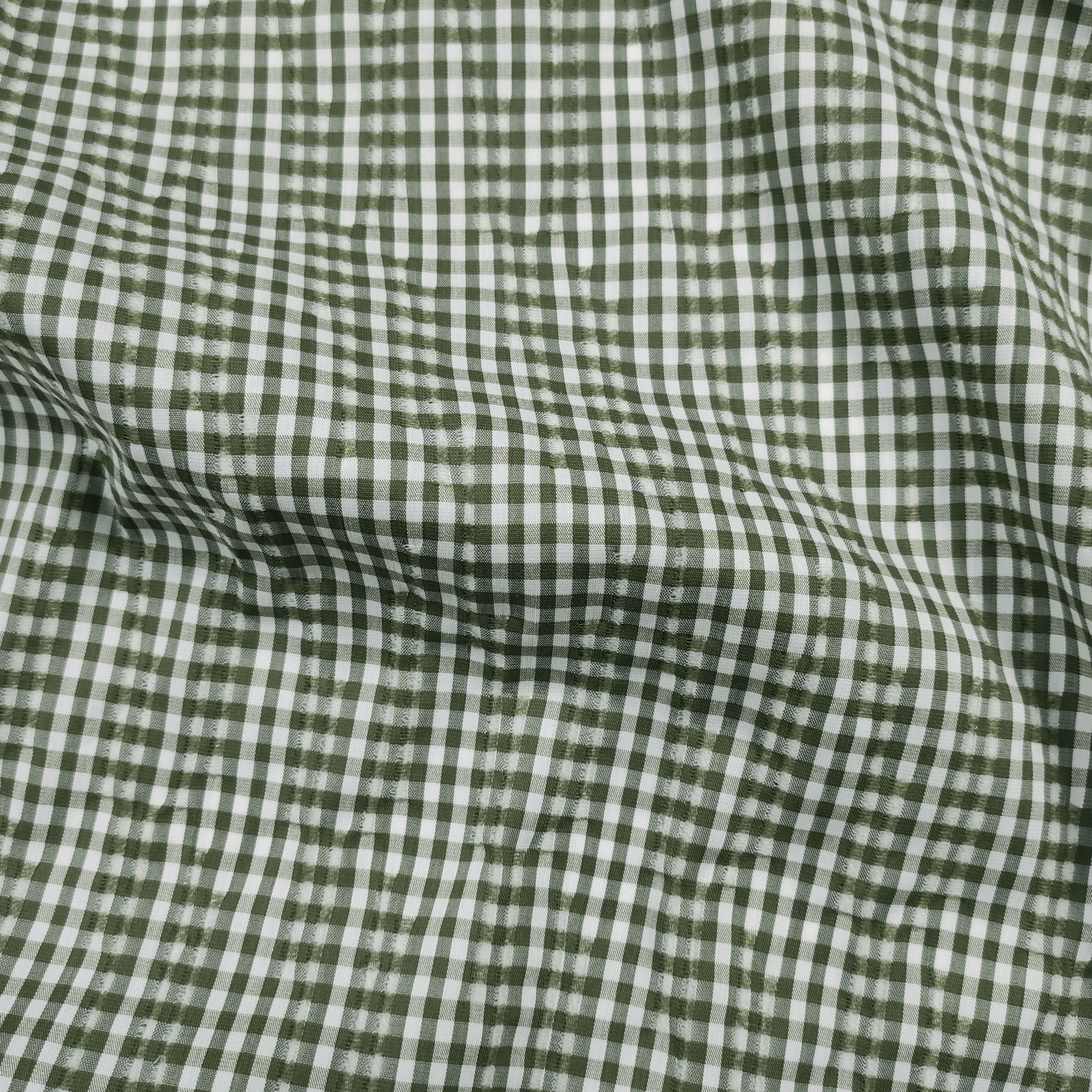 Cotton Stretch Pleated Clo Check Military