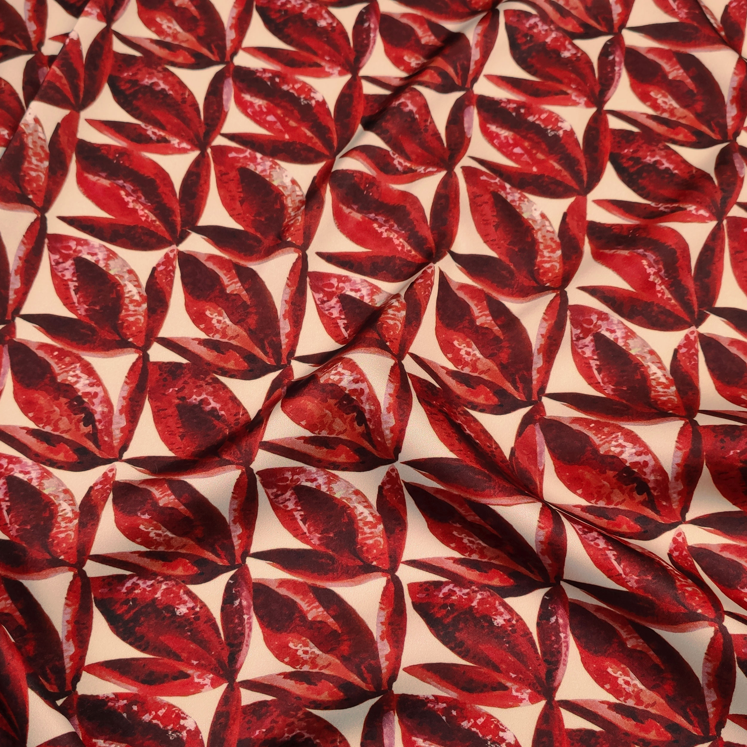 Set Satin High Fashion Foliage Red