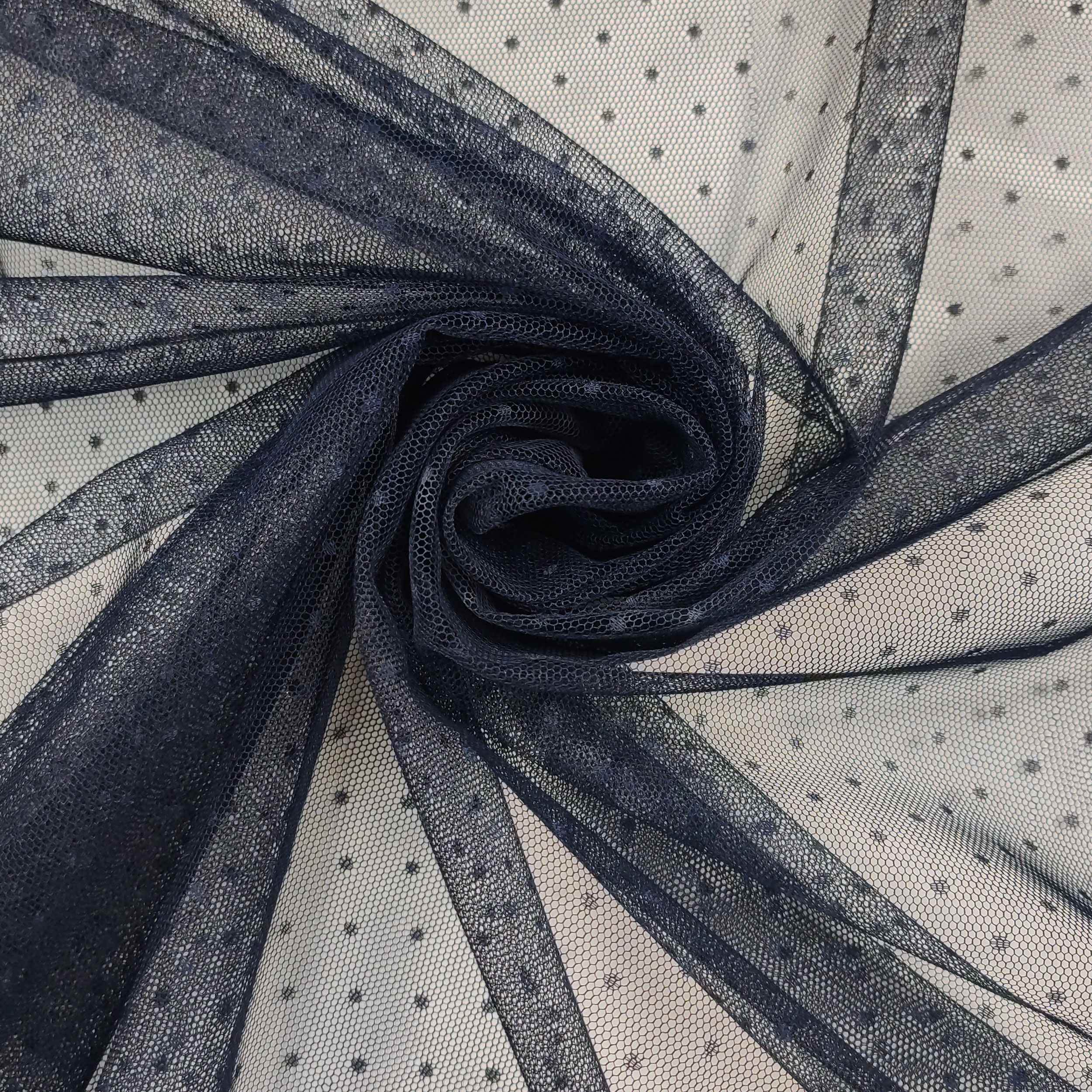Mitternachtsblauer gepunkteter Tüll