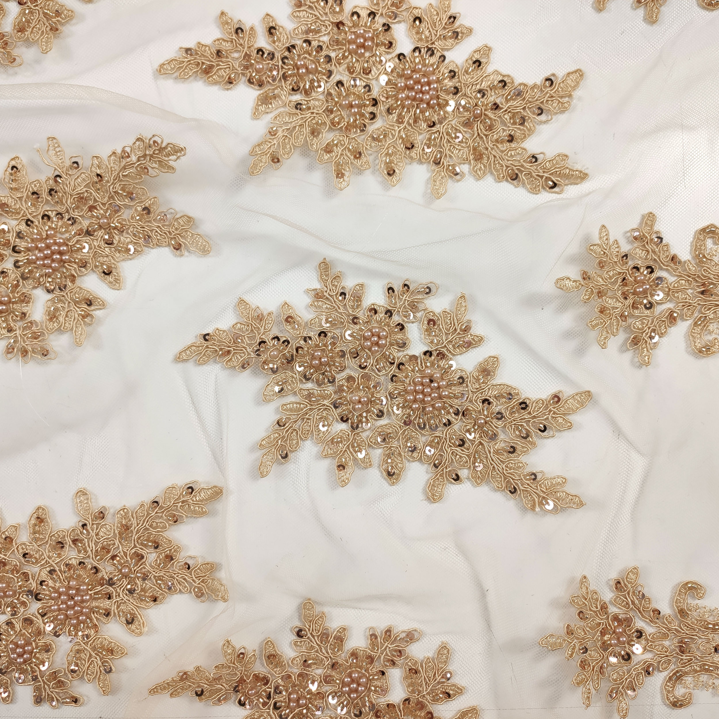 Lace Fashion Beige Pearls