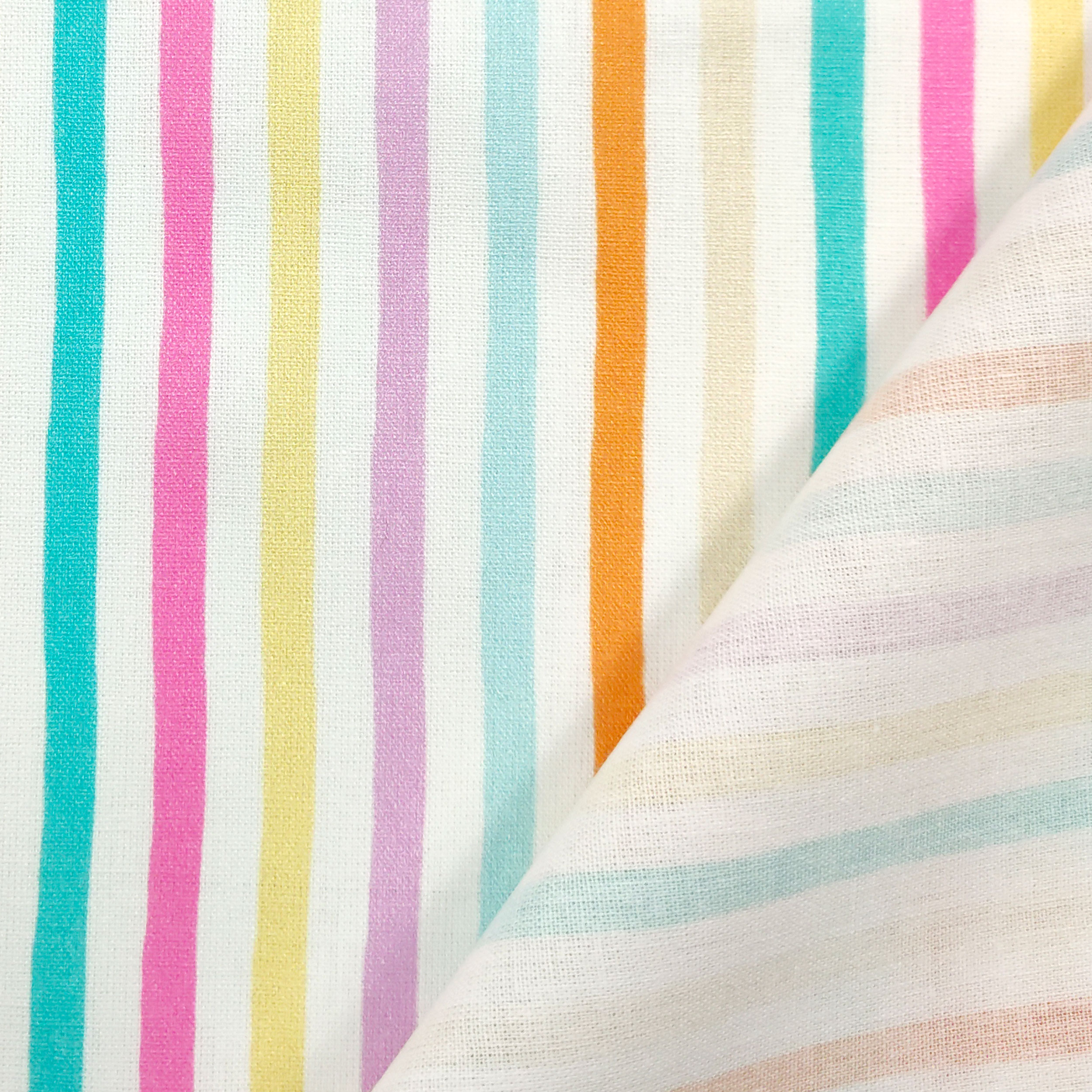 Rainbow Stripes Cotton Poplin