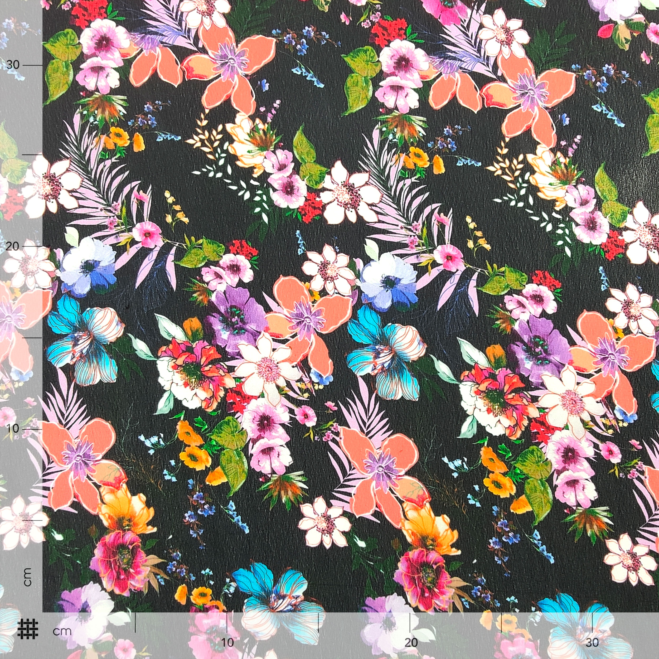 Chiffon Mixed Silk Colourful Floral Fantasy