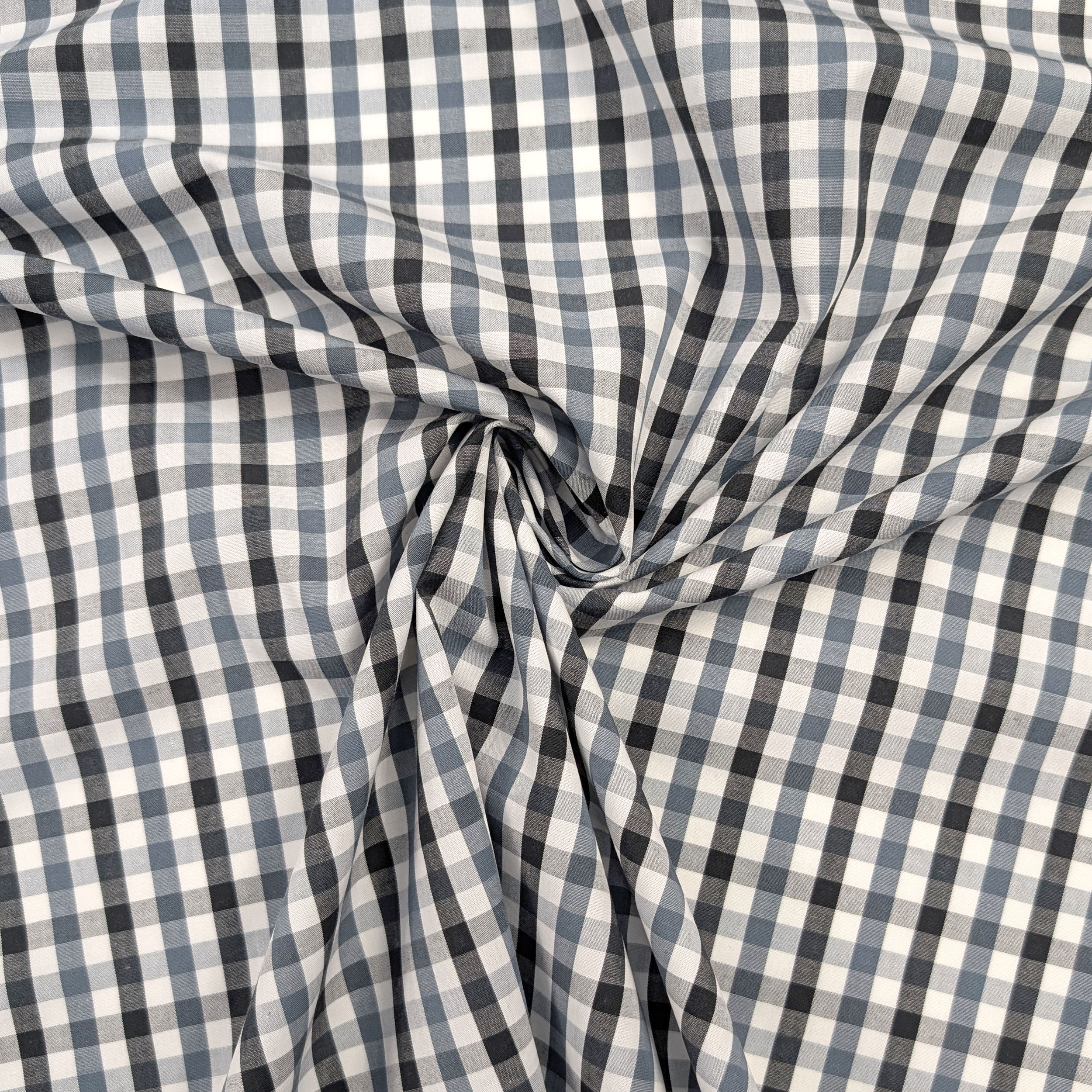 Cotton for Shirts Check Tones Grey Image