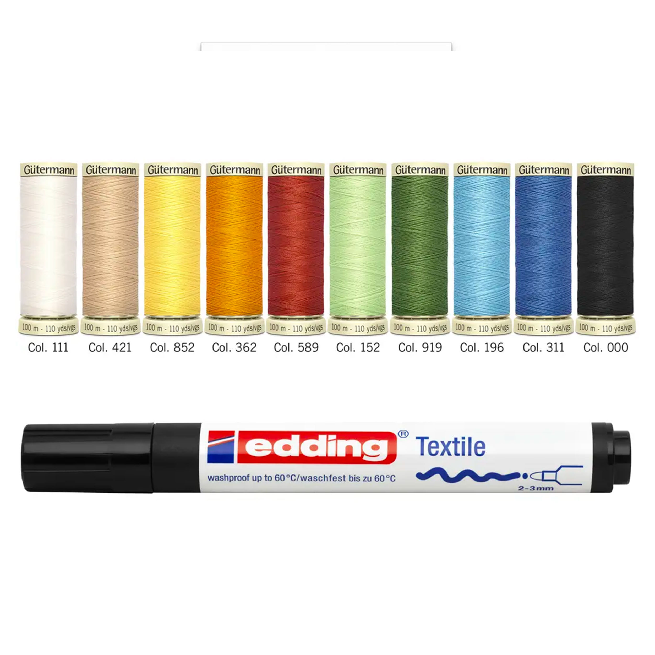 Gutermann Seamstress 10 bobinas de 100 m con marcador de tejido