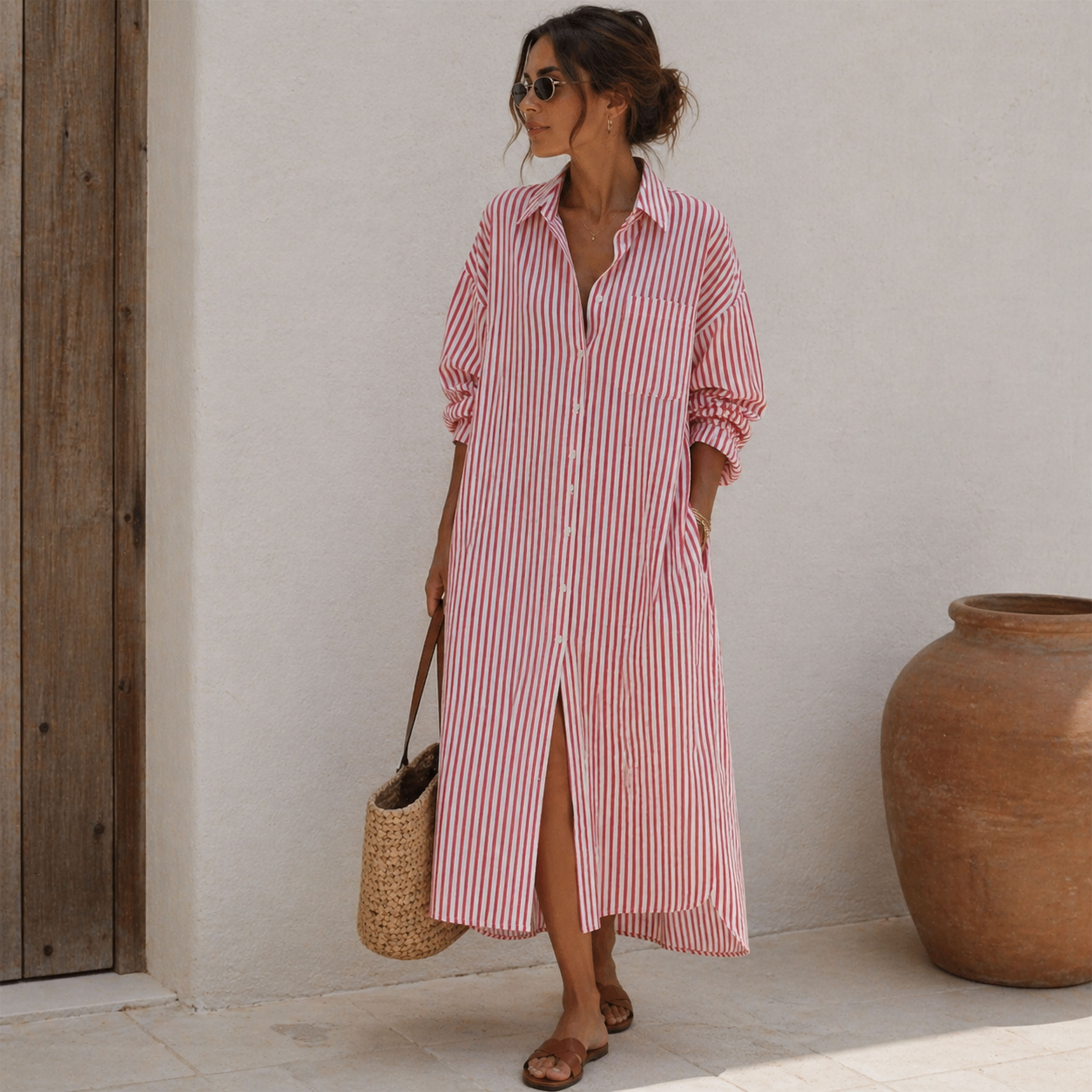 Cotton for Red Striped Shirts Image
