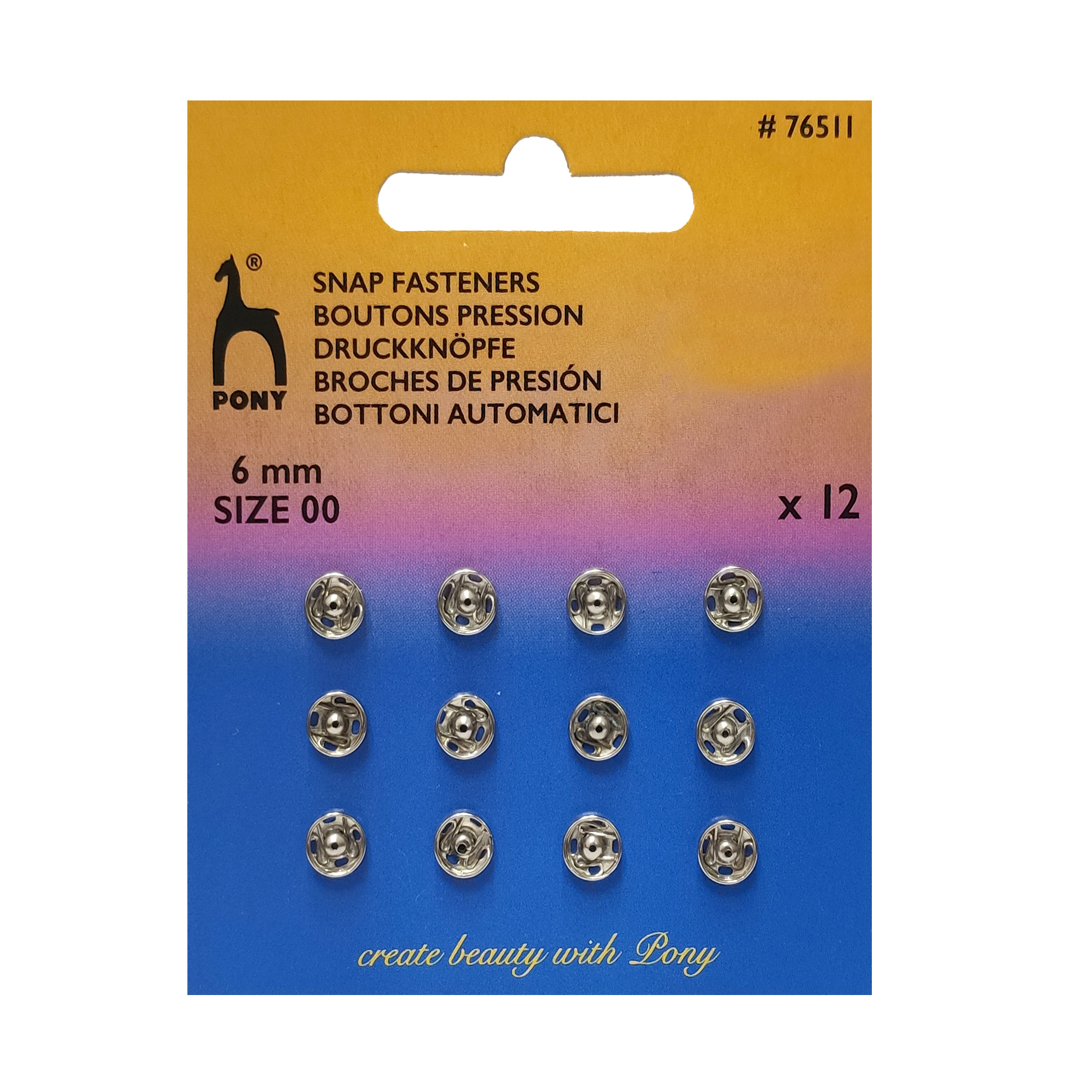 Boutons de poney argentés 6 mm