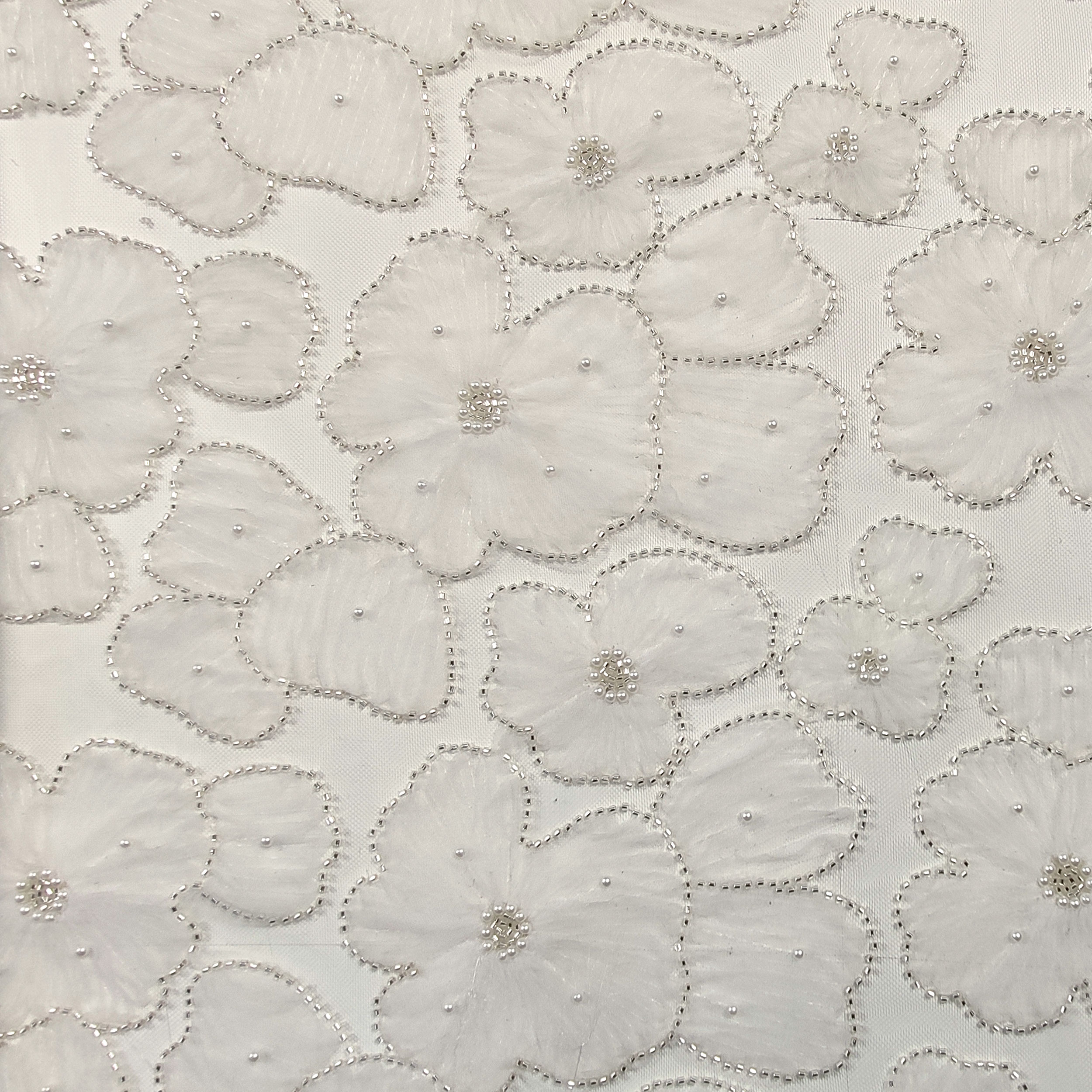 Braut Tüll Weiß Floral Stickerei Stones