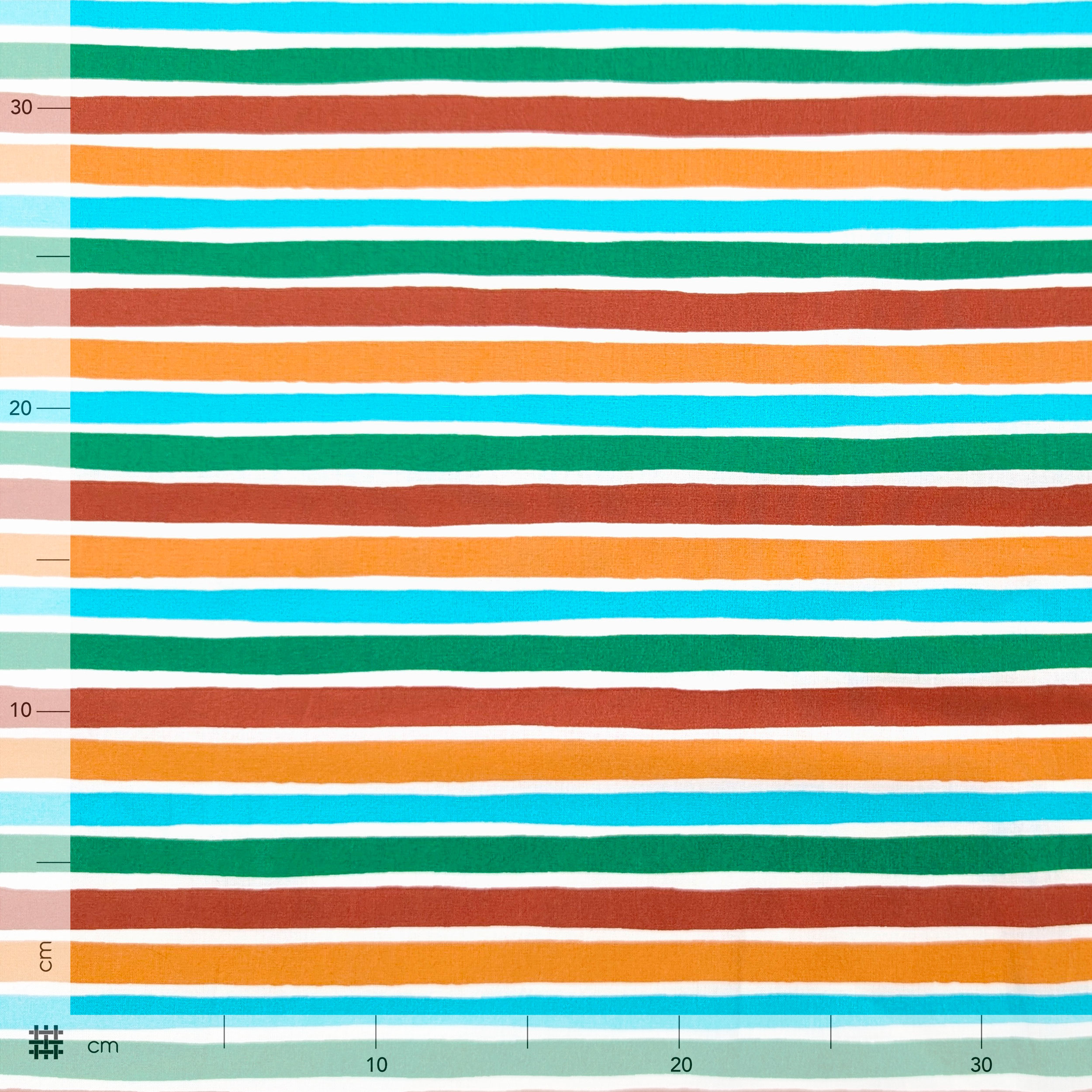 Multicoloured Striped Cotton Poplin Image