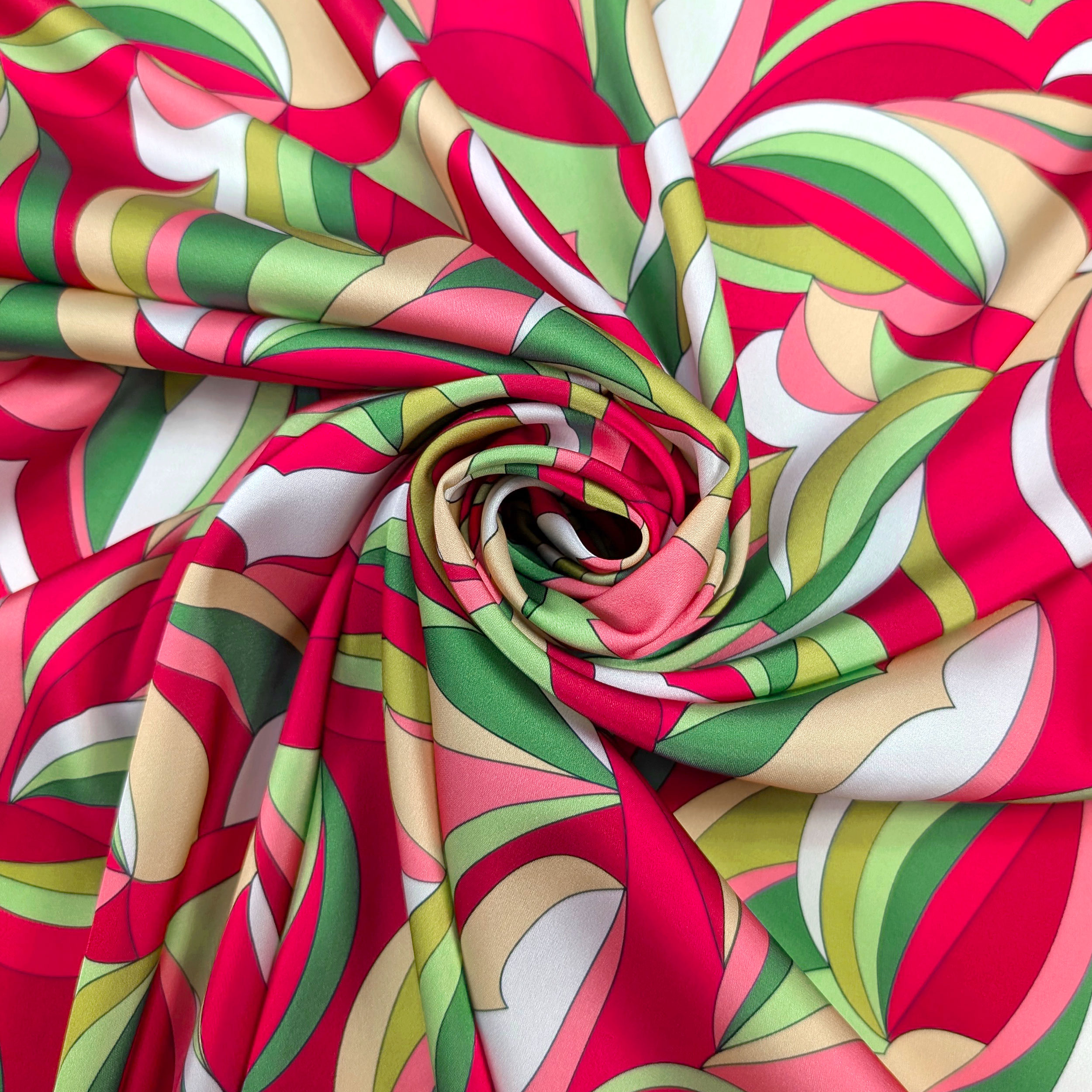 Satin Set High Fashion Fantasy Multicolour Red Green Image