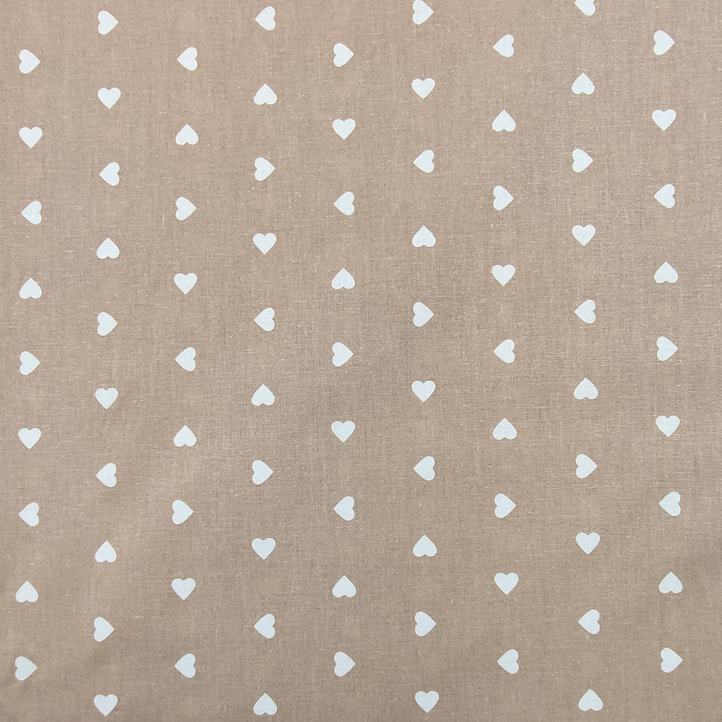 Printed Cotton with White Hearts - Colored Background  Image