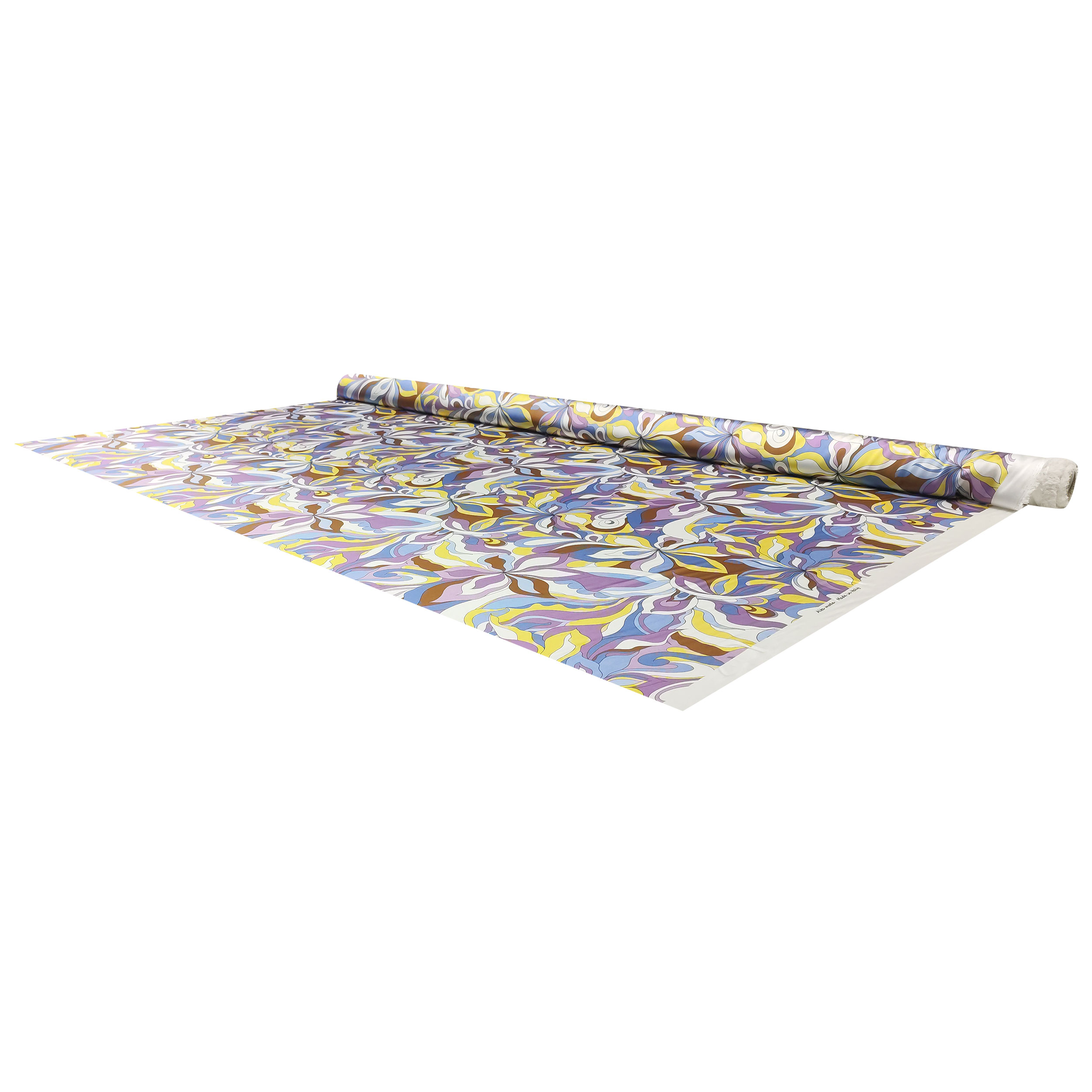 Elasticated Satin Satin Fashion Abstract Flowers Lilac and Yellow