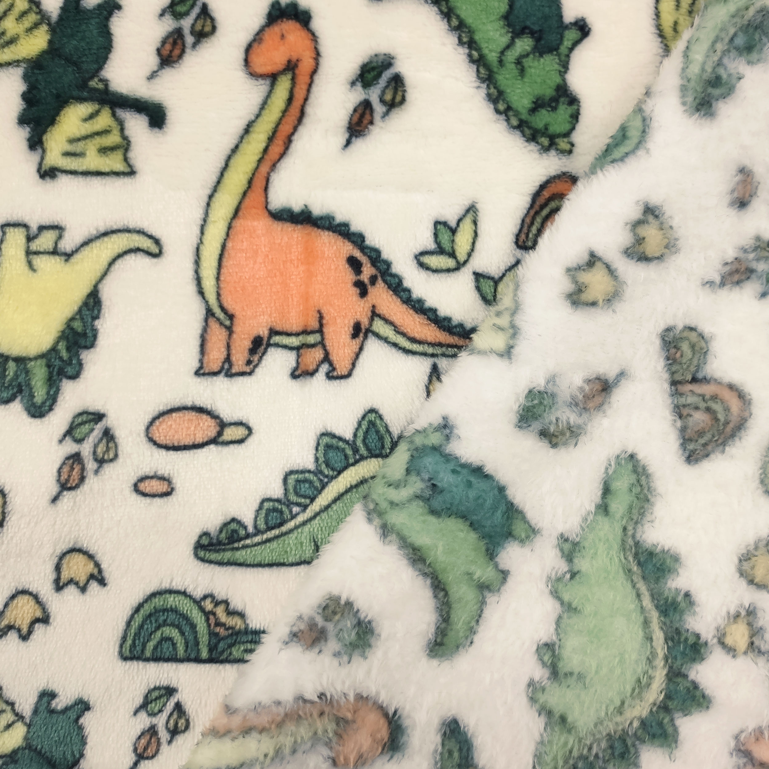 Pila Mano Cachemira Dinosaurios Crema Fondo