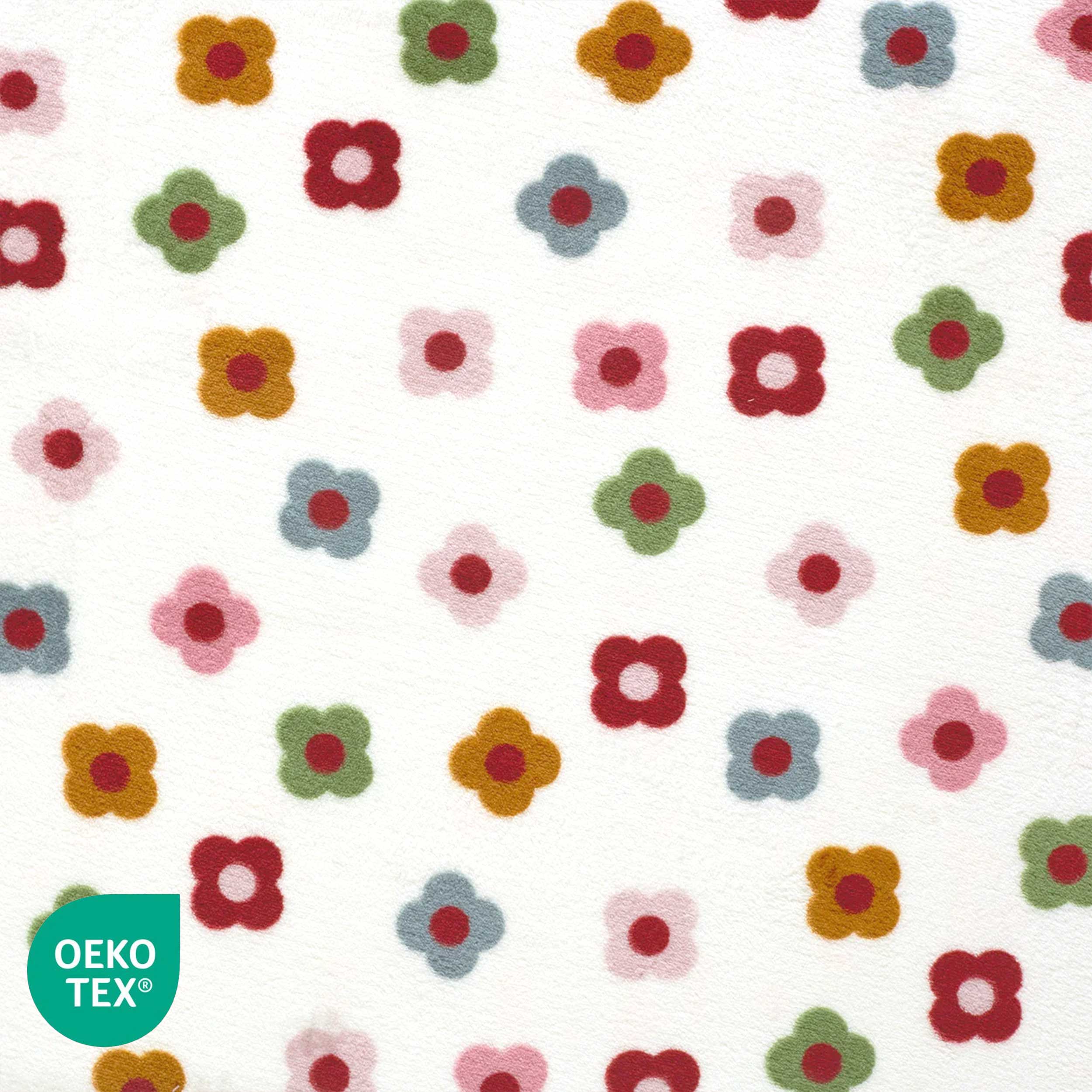 Cashmere Fleece Coloured Flowers White Background Image