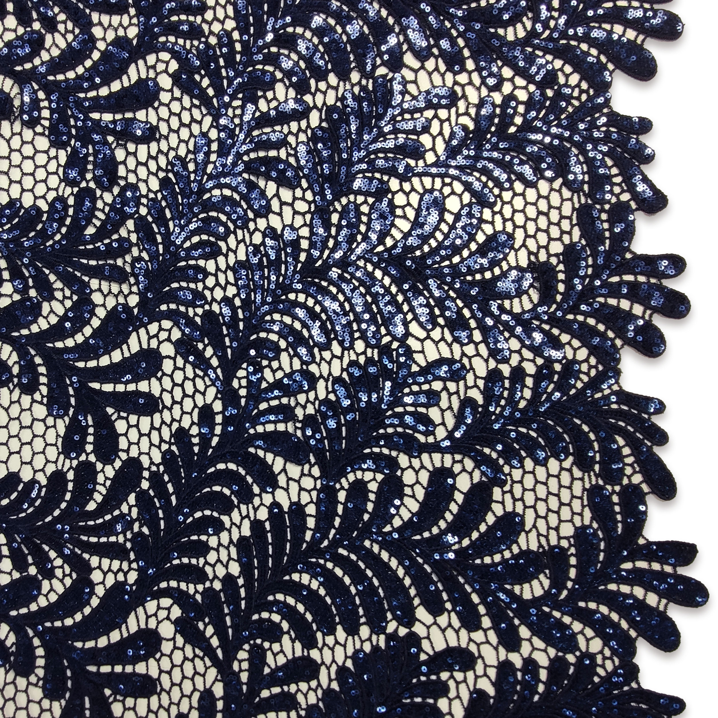 Macramé Double Scalloped Sequins Blue Image
