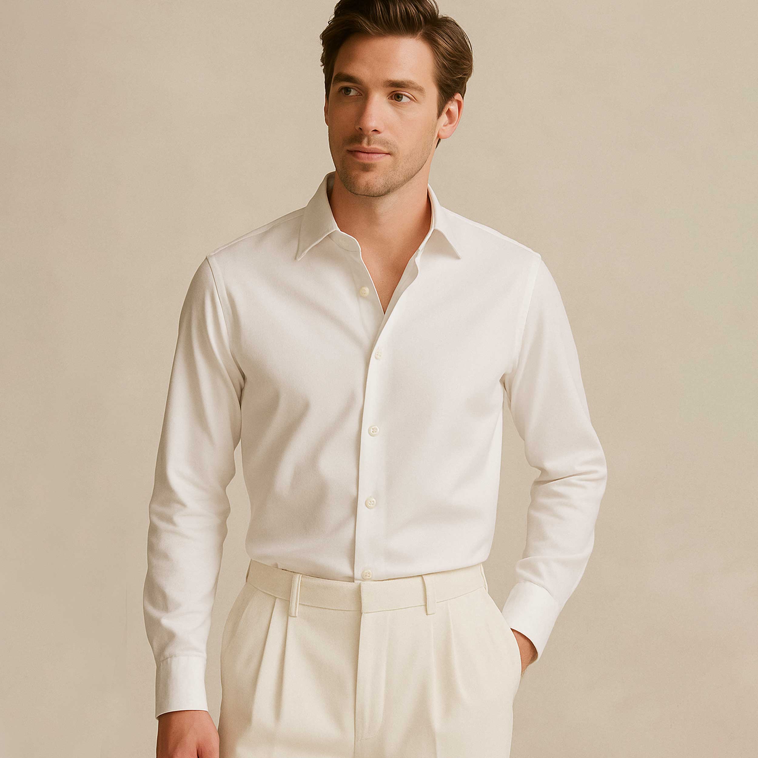 Poplin for Shirts White Brennet Swiss Image