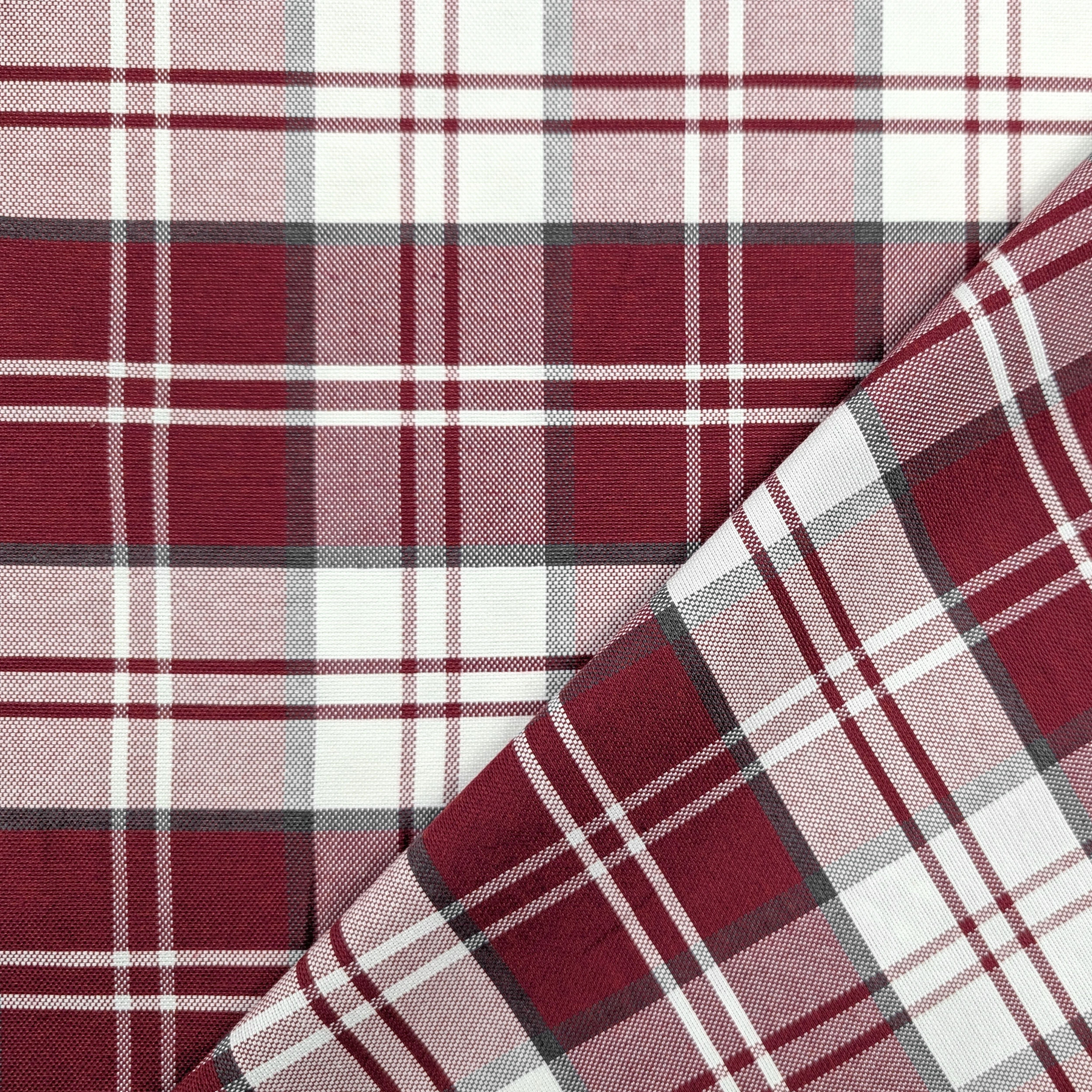 Bordeaux Tartan Yarn Dyed Fabric Image