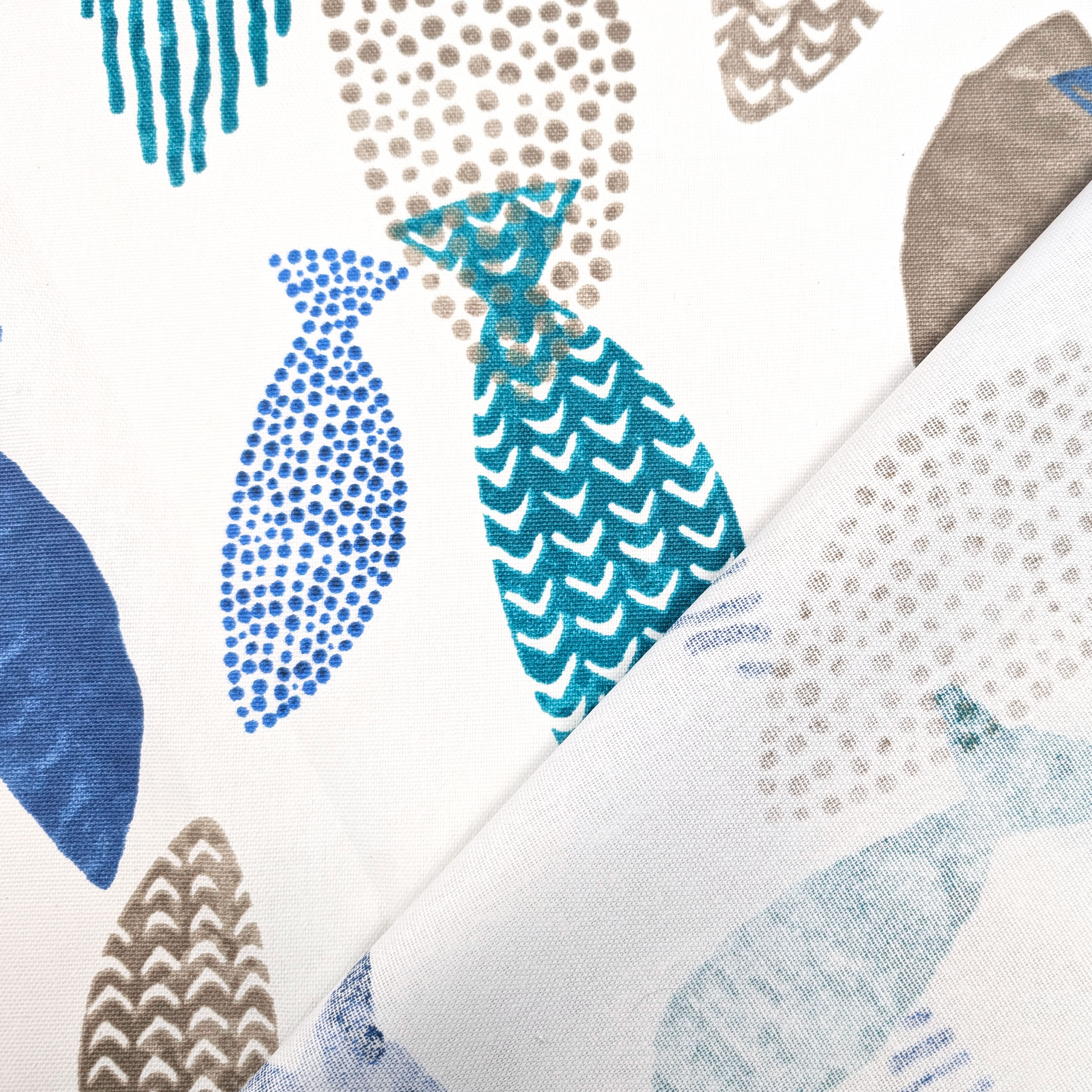 Fabric for Resin Tablecloth Fish Background White Image