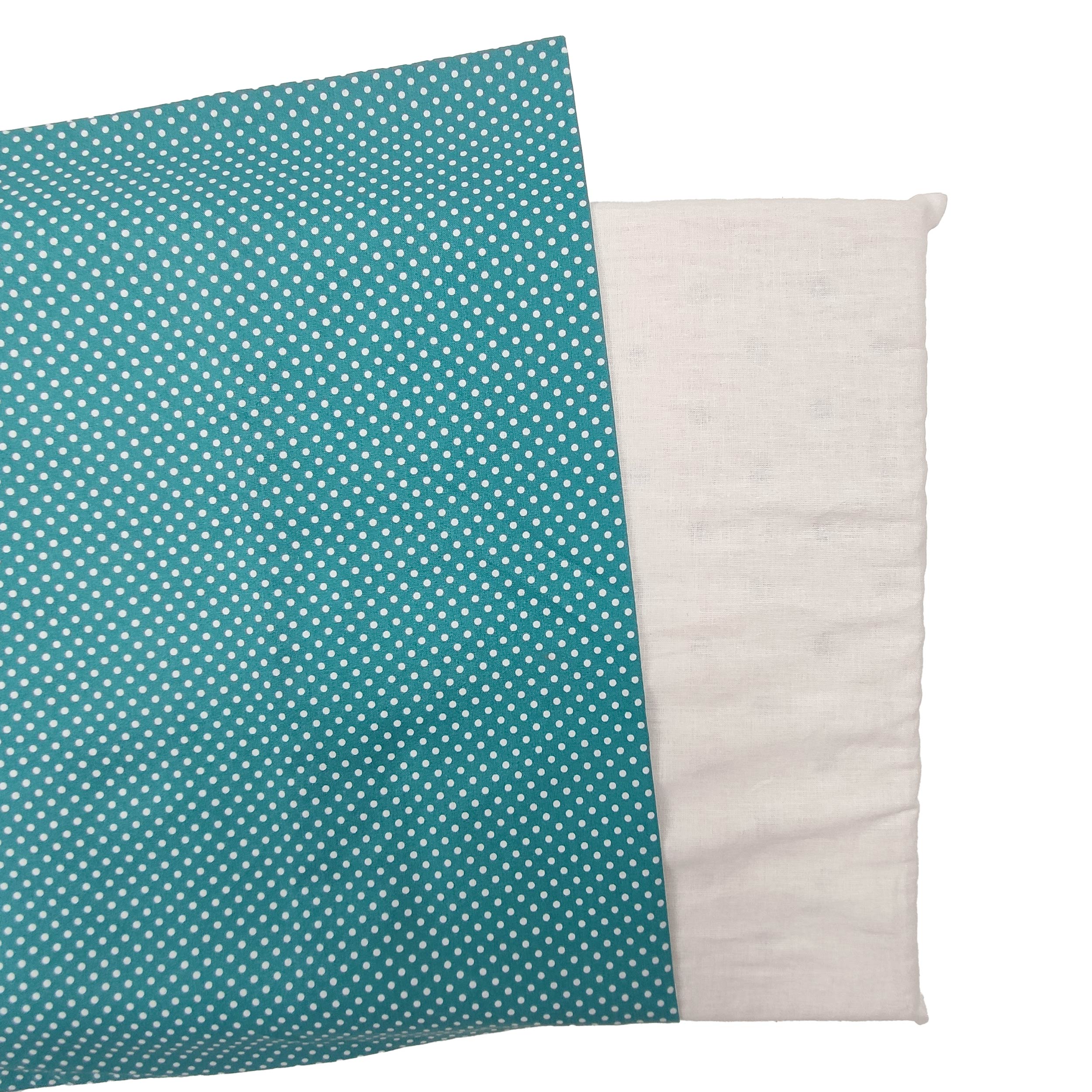 Taie d'oreiller turquoise à pois