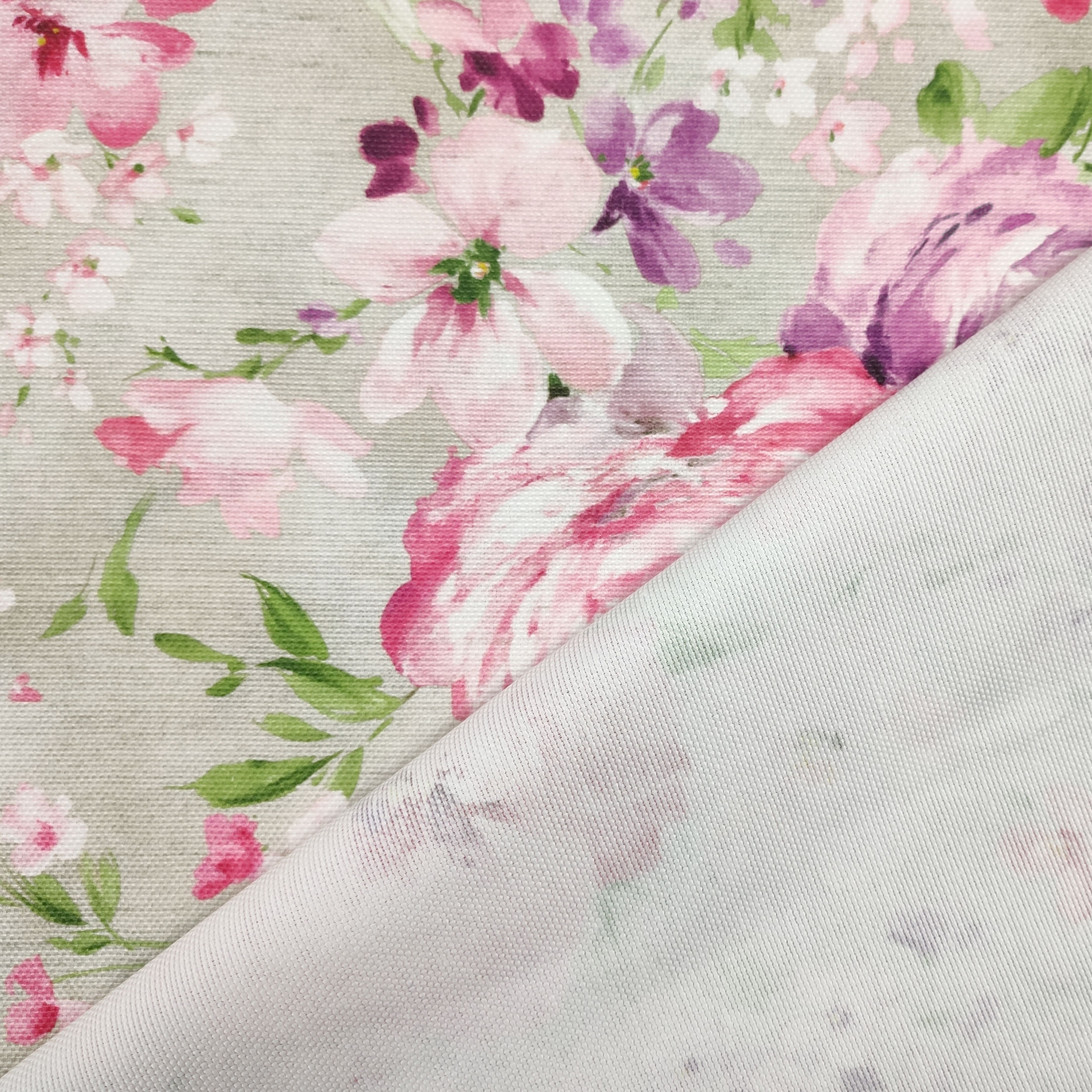 Panama Fabric Flowers Tones of Pink Image