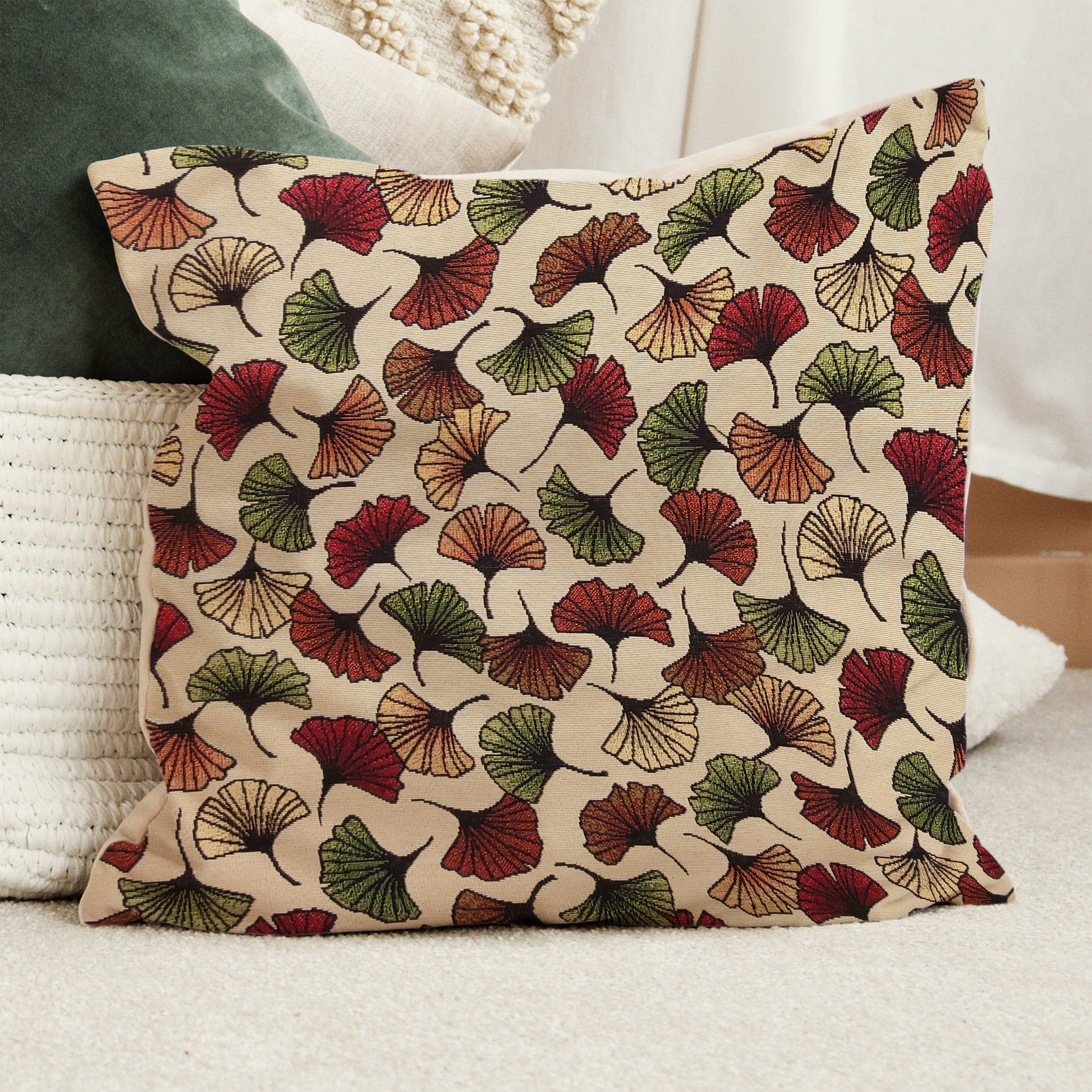 Tissu Gobelin Feuilles de Ginkgo colorées Image
