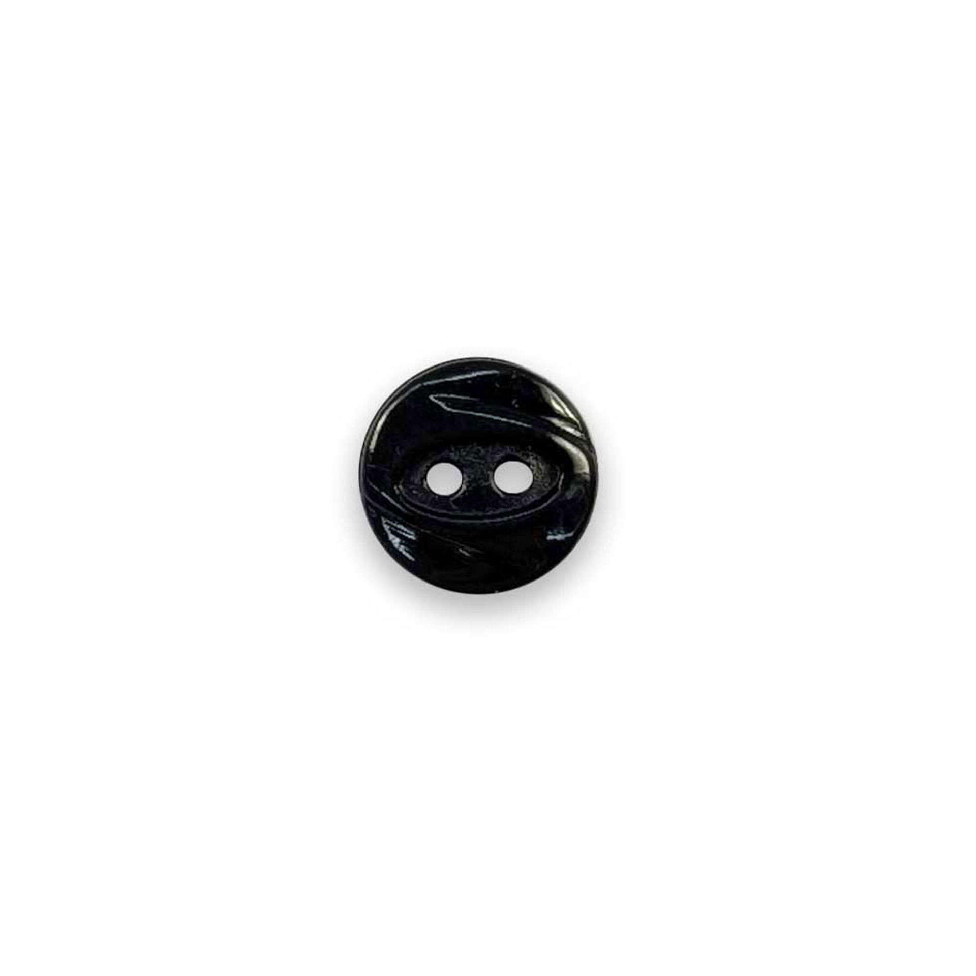 Plastic Button Two Holes Small Glossy Black Lin 20 Image