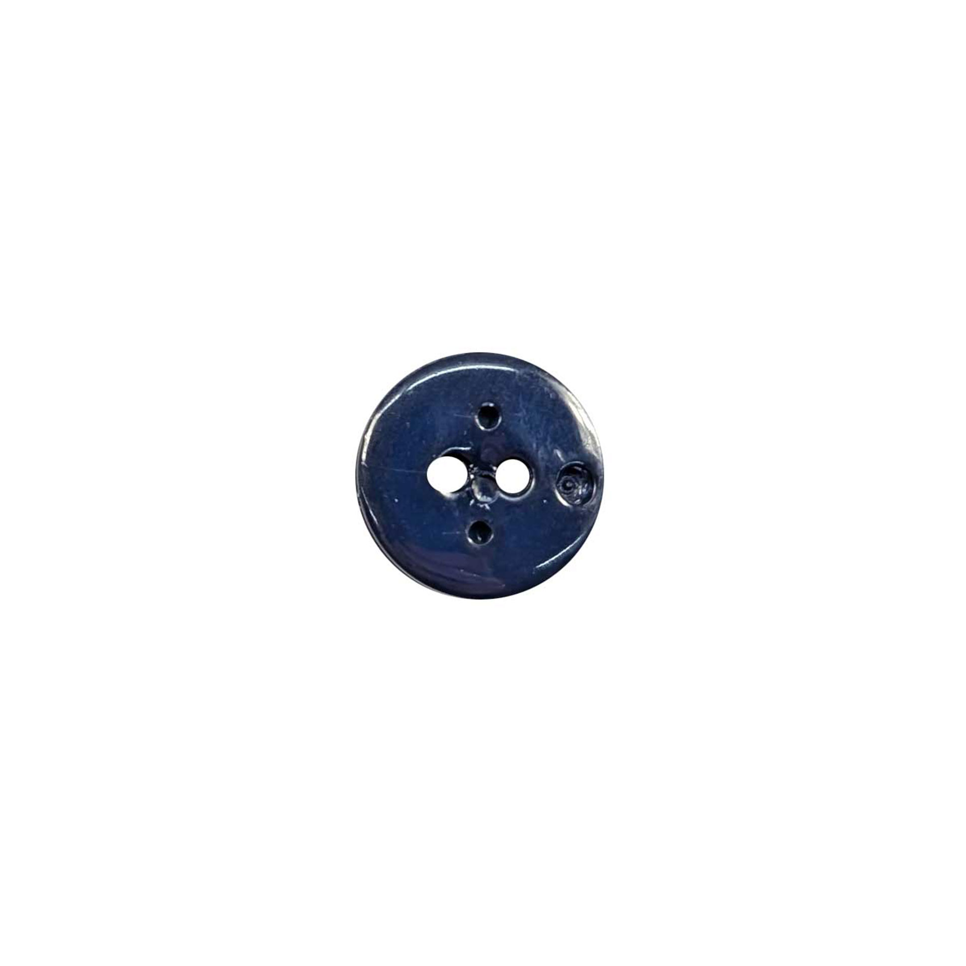 Plastic Button Two Holes Shiny Blue Lin 27 Image