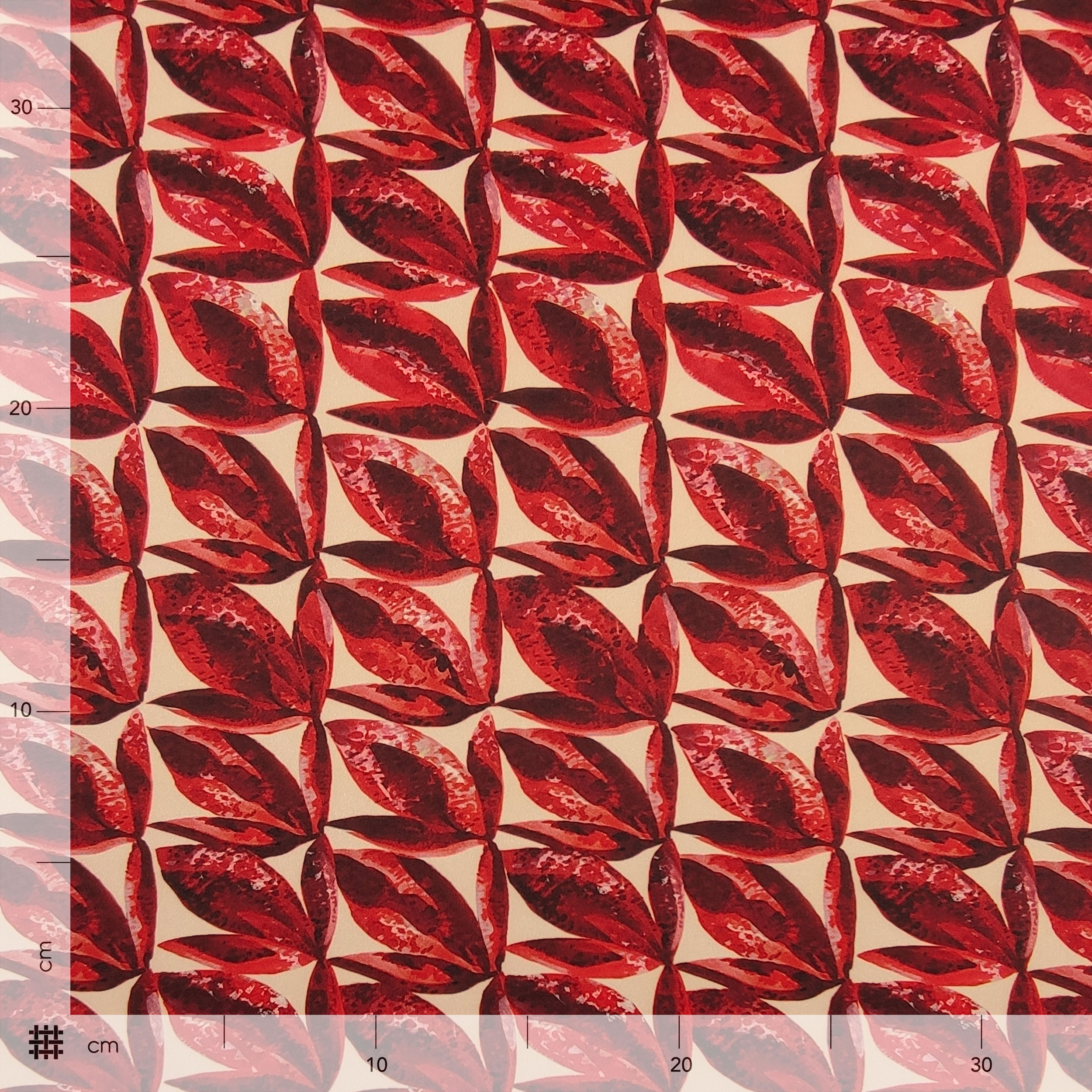 Set Satin High Fashion Foliage Red