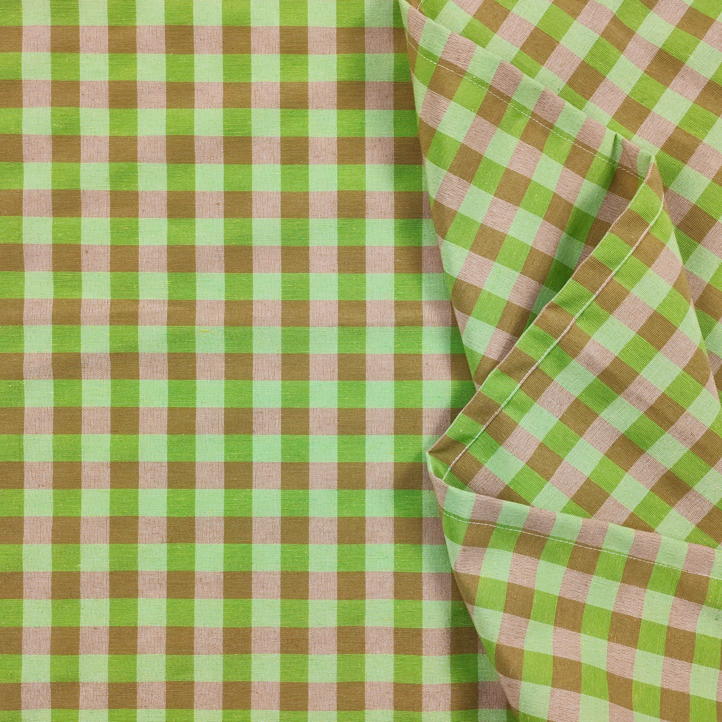 Tablecloth Green Checked Camel 140x240 cm Image
